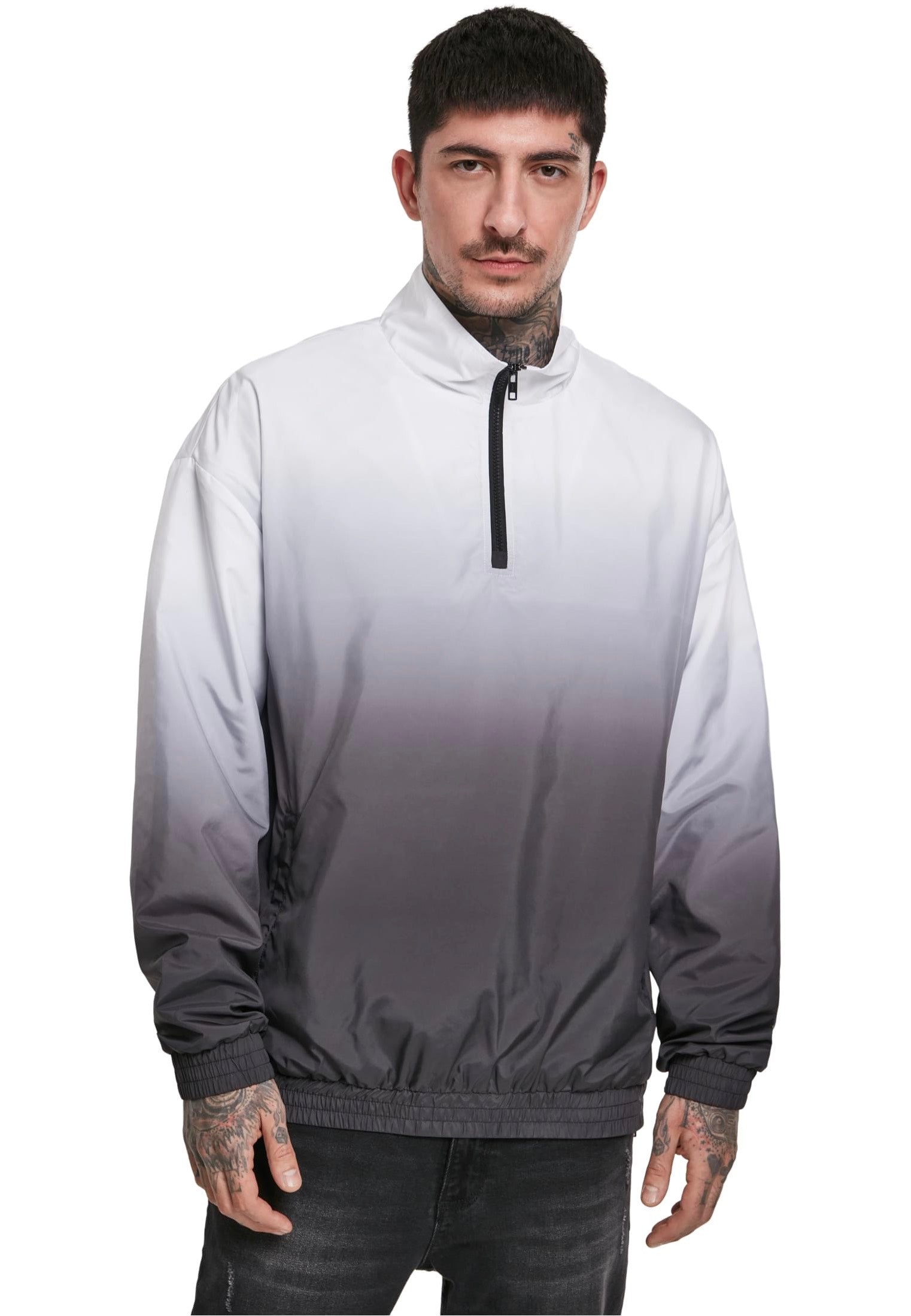 Urban Classics - Gradient Pull Over Jacket Black/White - Jacket | Men-Image