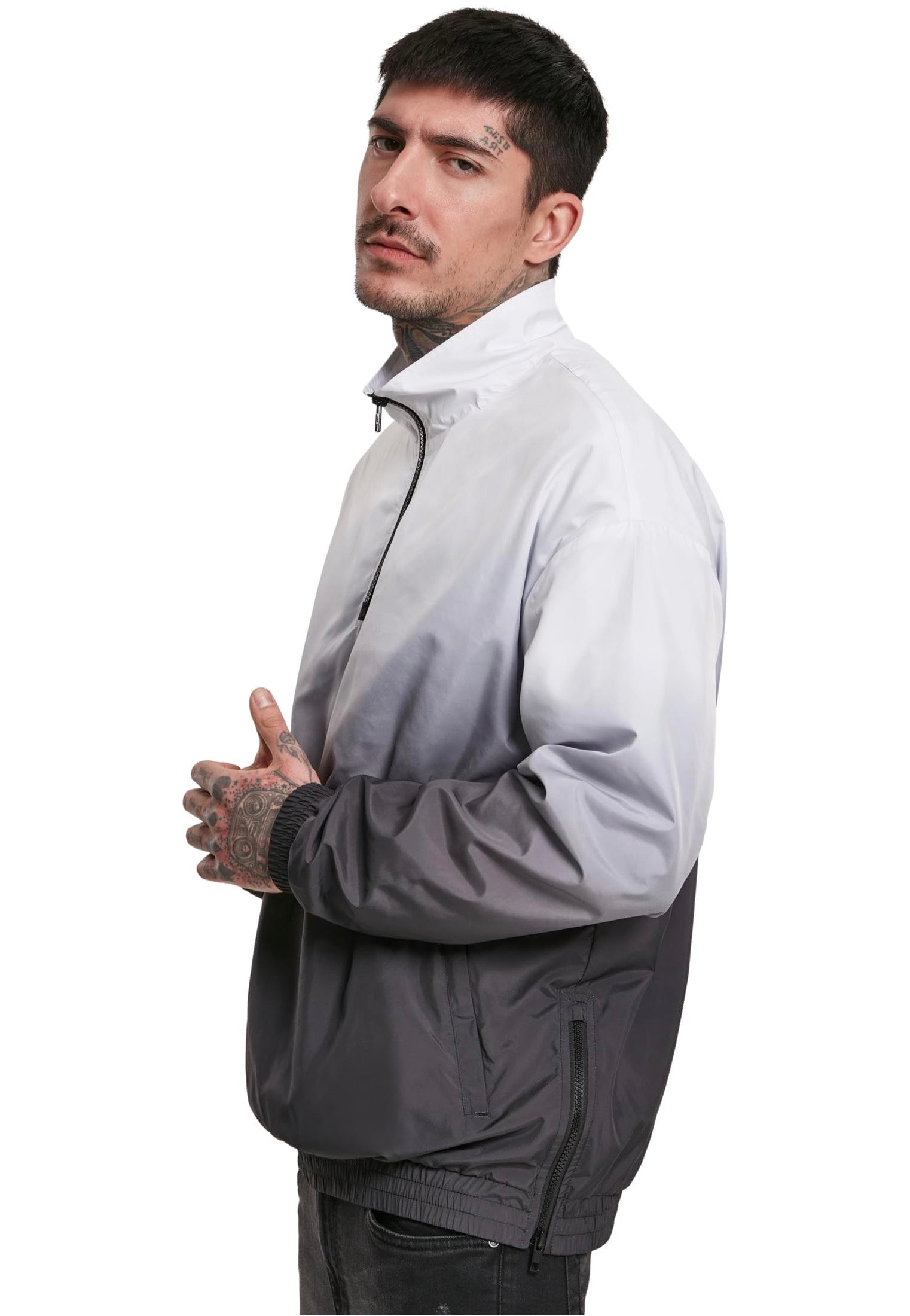 Urban Classics - Gradient Pull Over Jacket Black/White - Jacket | Men-Image