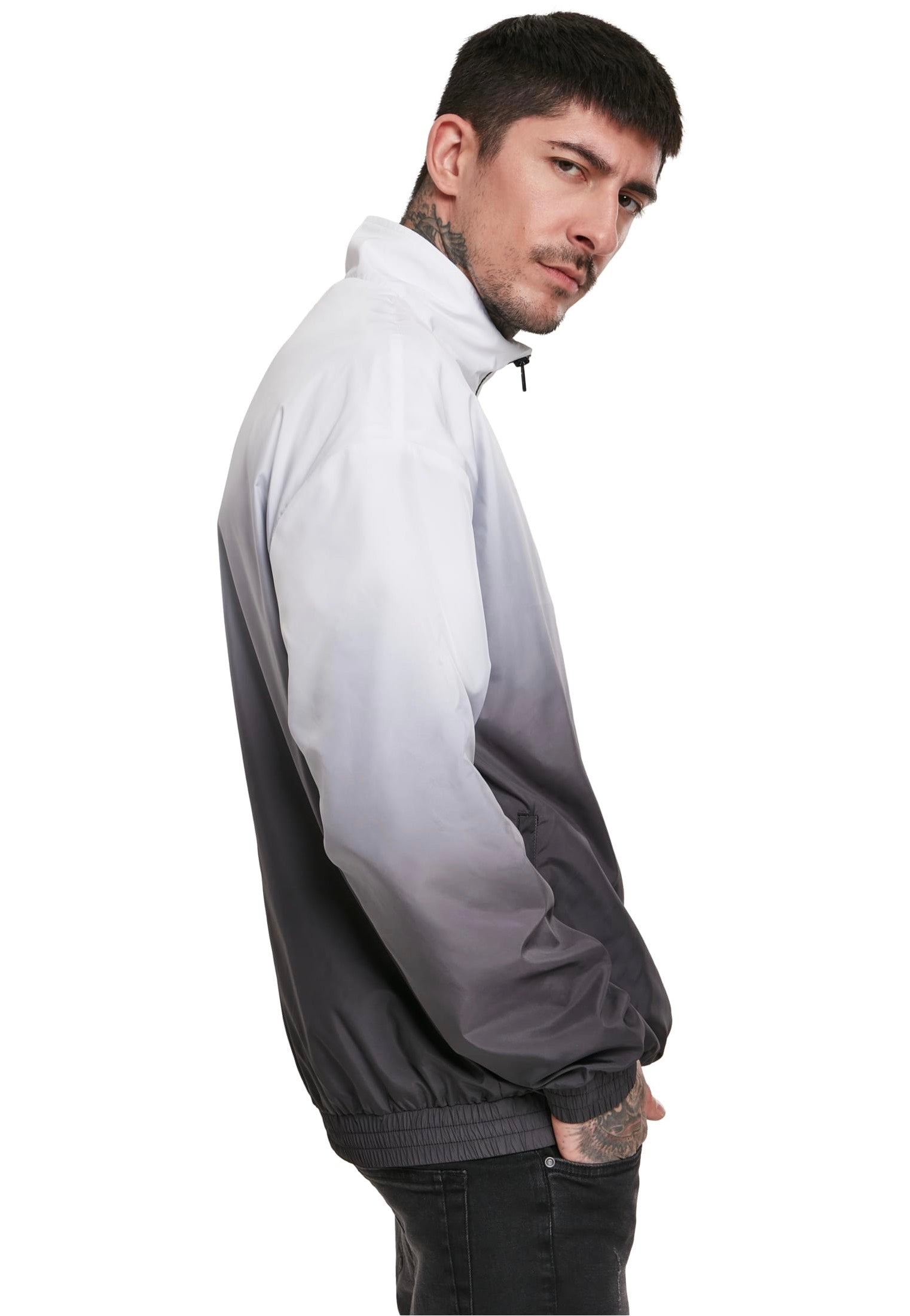 Urban Classics - Gradient Pull Over Jacket Black/White - Jacket | Men-Image