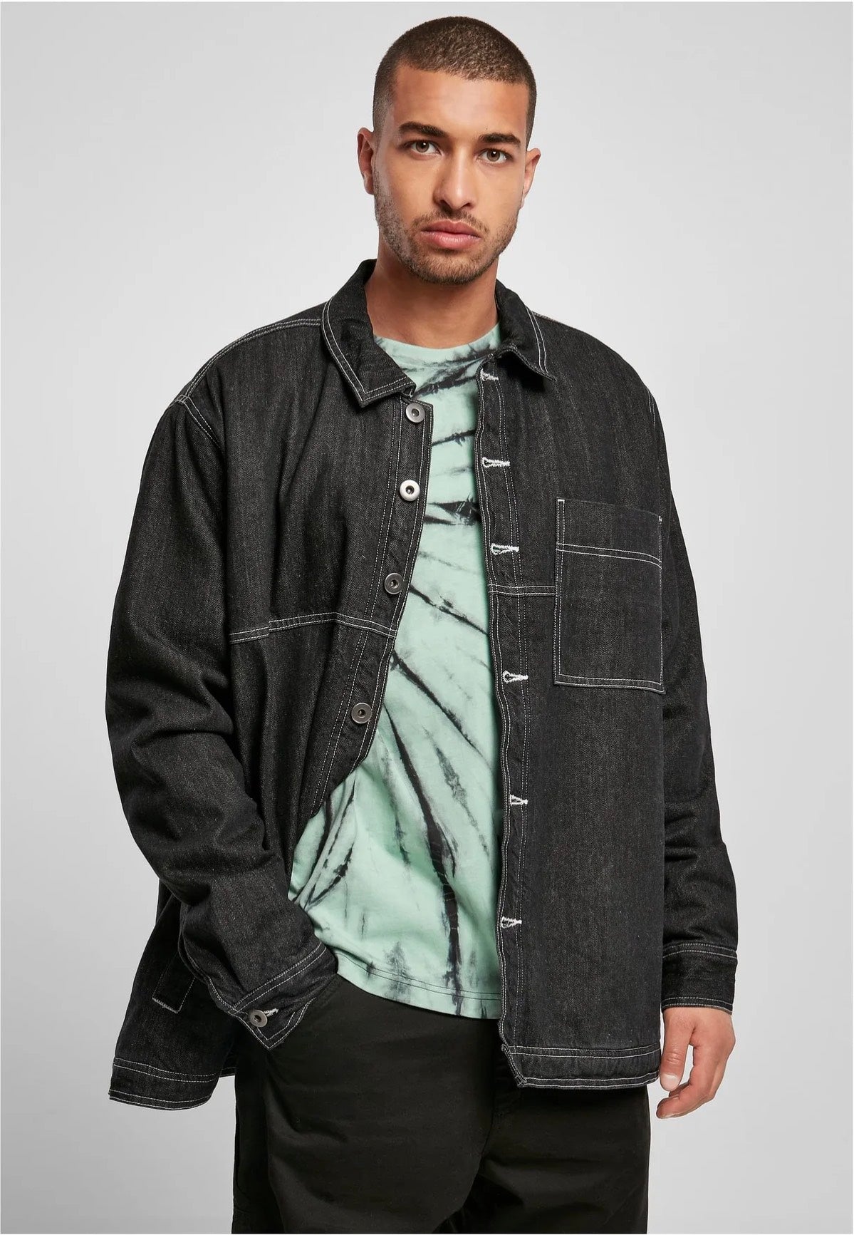 Urban Classics - Oversized Trucker Black Raw - Jacket | Men-Image