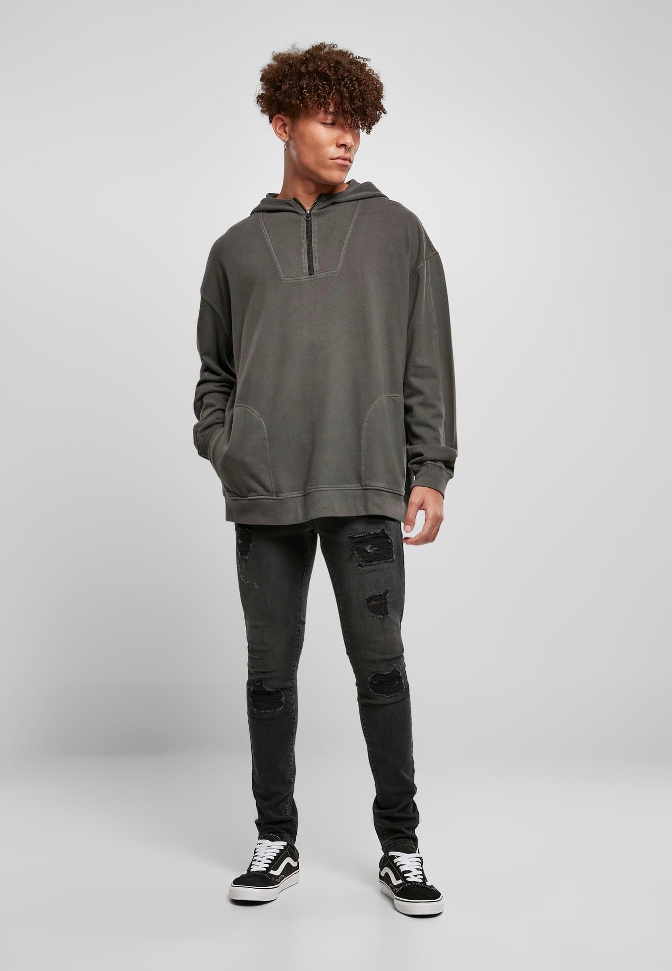 Urban Classics - Overdyed Camp Blackbird - Hoodie | Men-Image