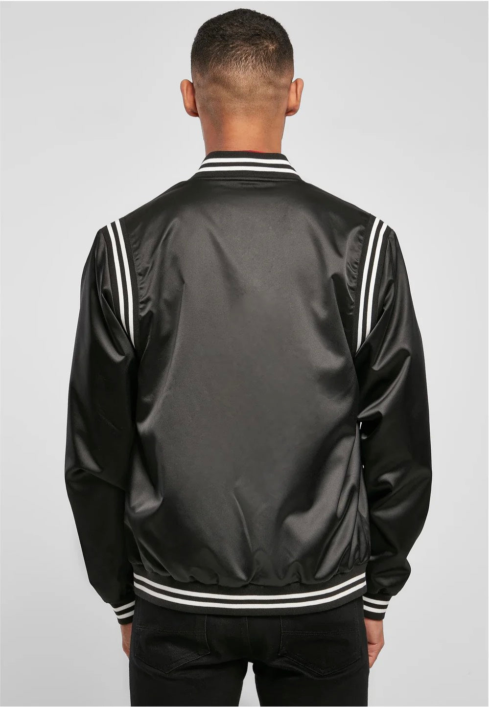 Urban Classics - Satin College Black - College Jacket | Men-Image