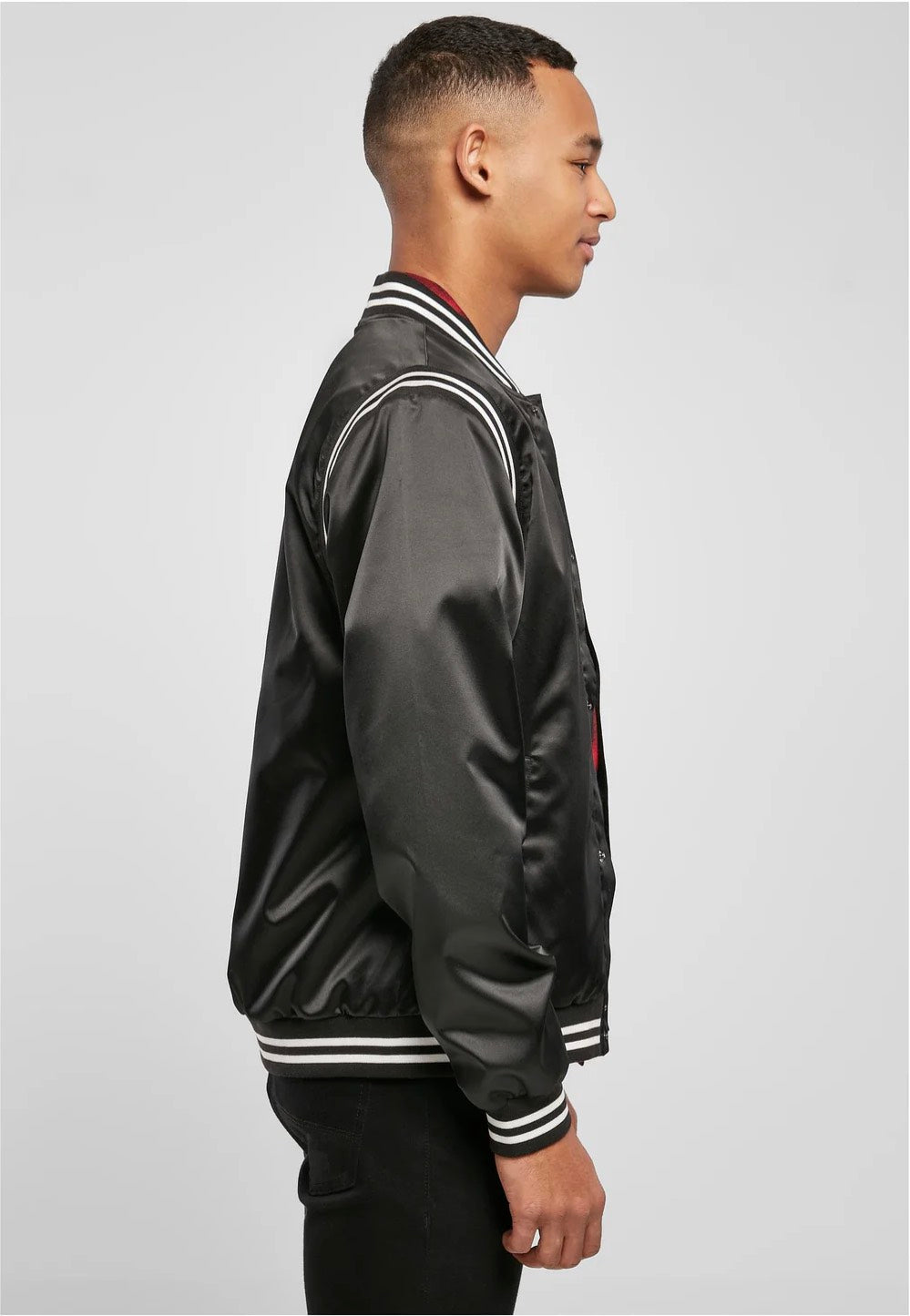 Urban Classics - Satin College Black - College Jacket | Men-Image