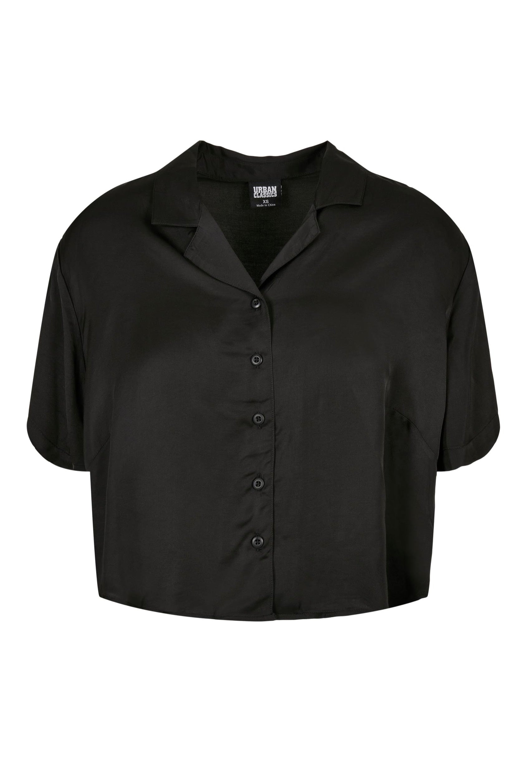 Urban Classics - Ladies Viscose Satin Resort Black - Shirt | Women-Image