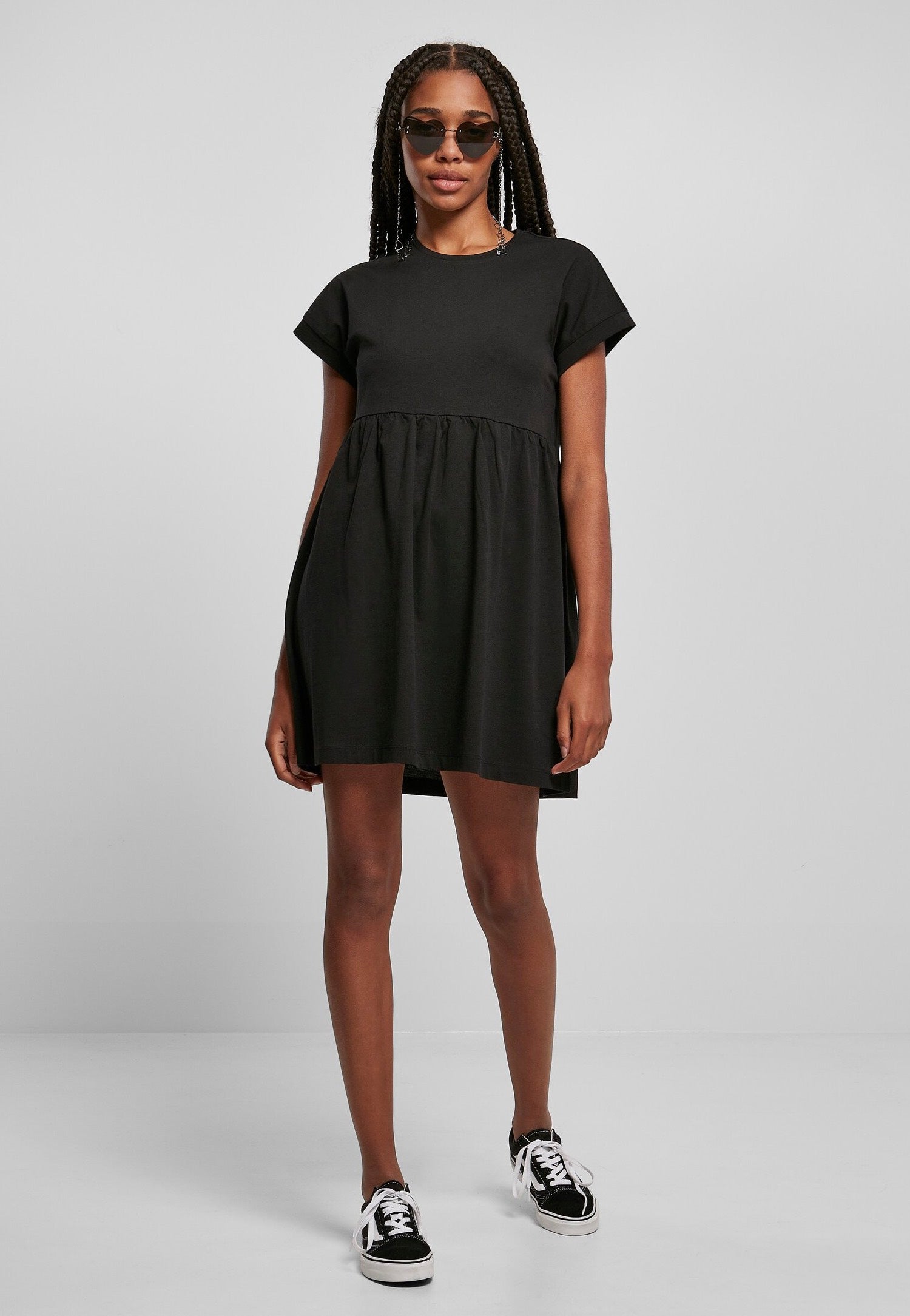 Urban Classics - Ladies Organic Empire Valance Tee Black - Dress | Women-Image