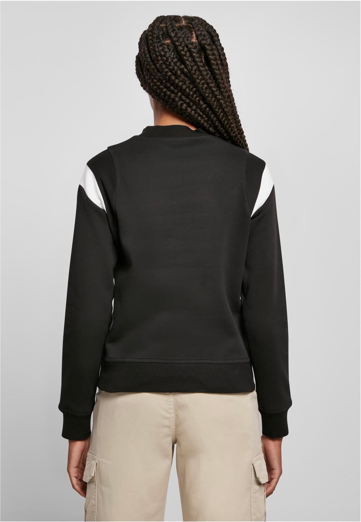 Urban Classics - Ladies Inset College Black/White - Sweater | Women-Image