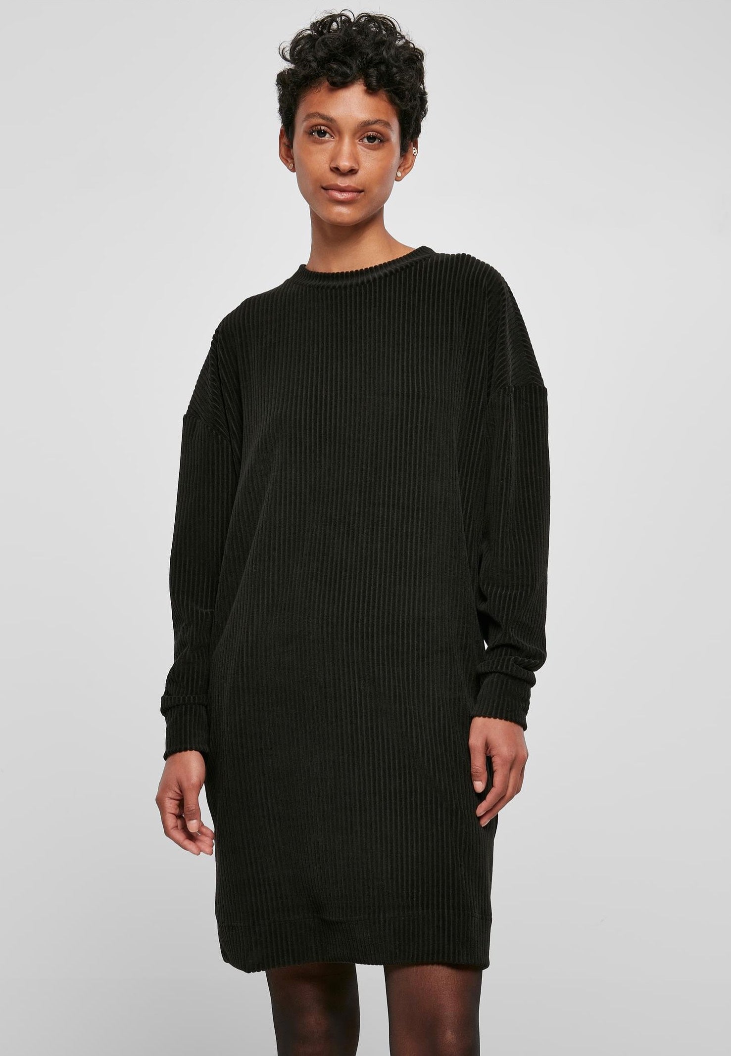 Urban Classics - Ladies Velvet Rib Crew Black - Dress | Nuclear Blast Urban Classics - Ladies Velvet Rib Crew Black - Dress | Nuclear Blast