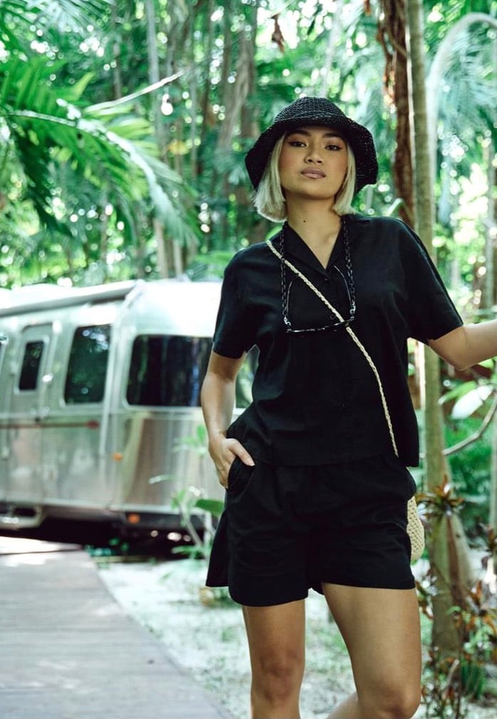 Urban Classics - Ladies Linen Mixed Resort Black - Shirt