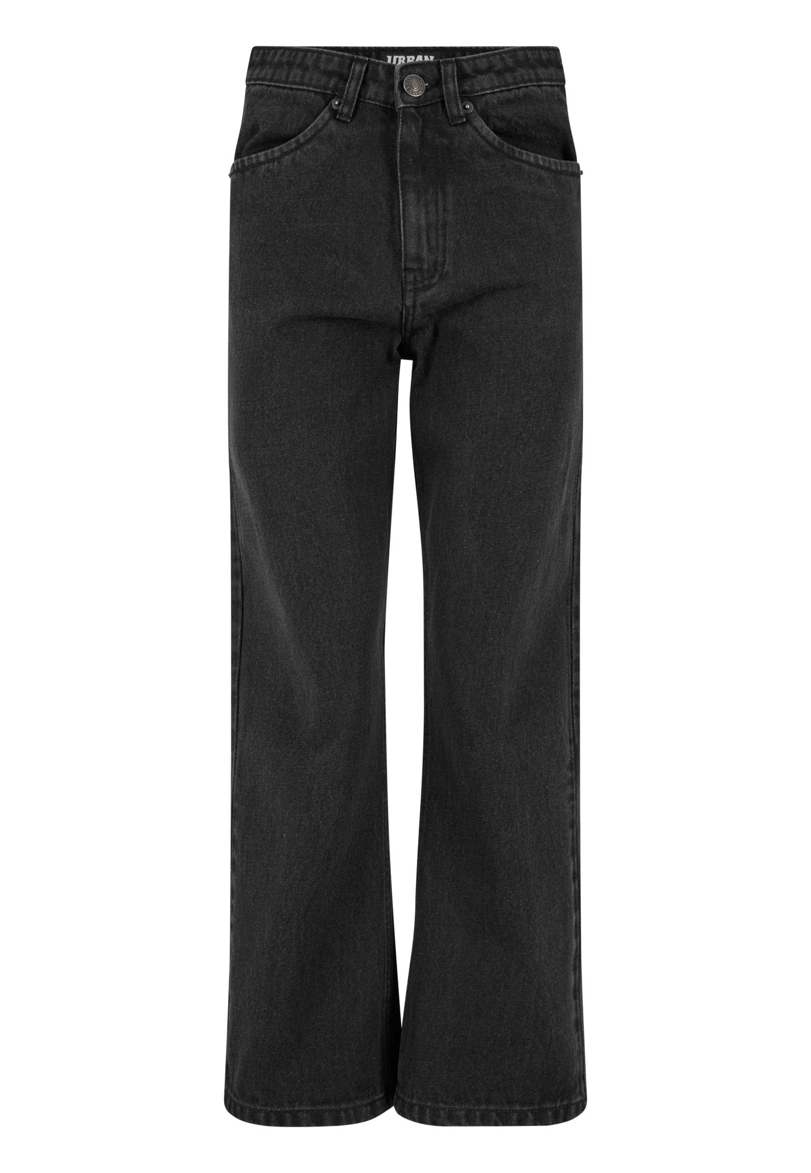 Urban Classics - Ladies Cropped Straight Leg Denim Black Washed - Jeans