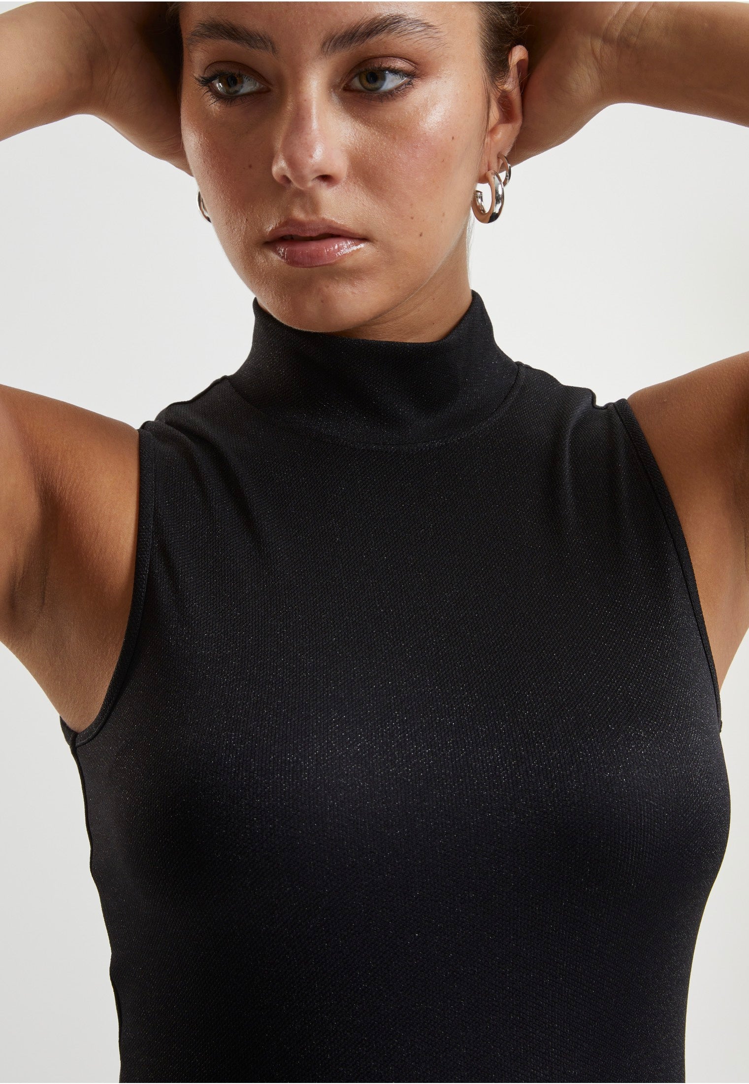 Urban Classics - Ladies Glitter High Neck Black - Body | Women-Image