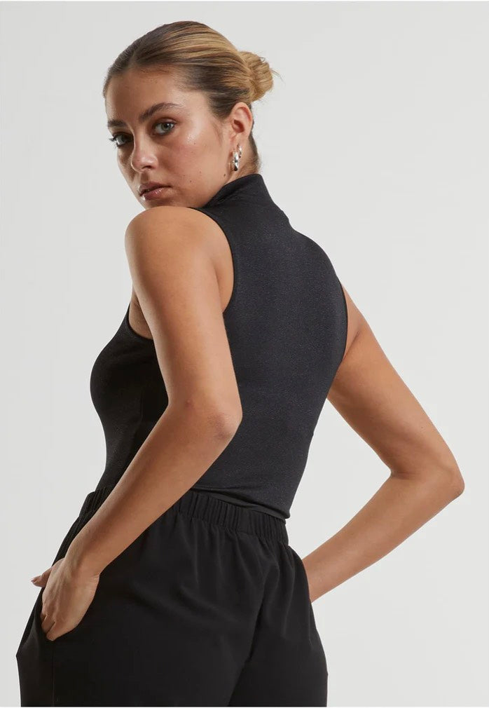 Urban Classics - Ladies Glitter High Neck Black - Body | Women-Image