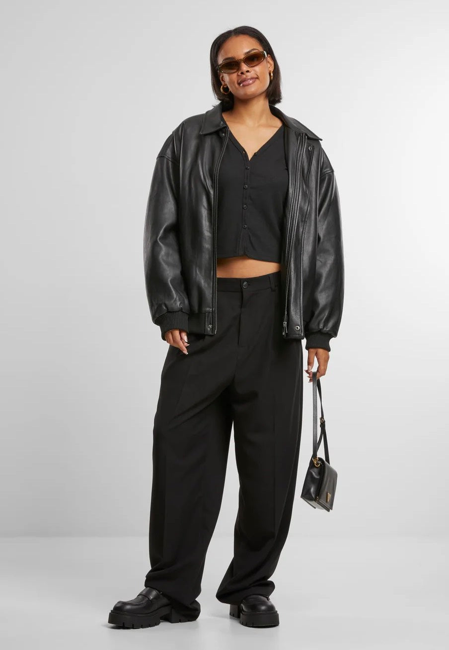 Urban Classics - Ladies Rib Black - Cardigan | Women-Image