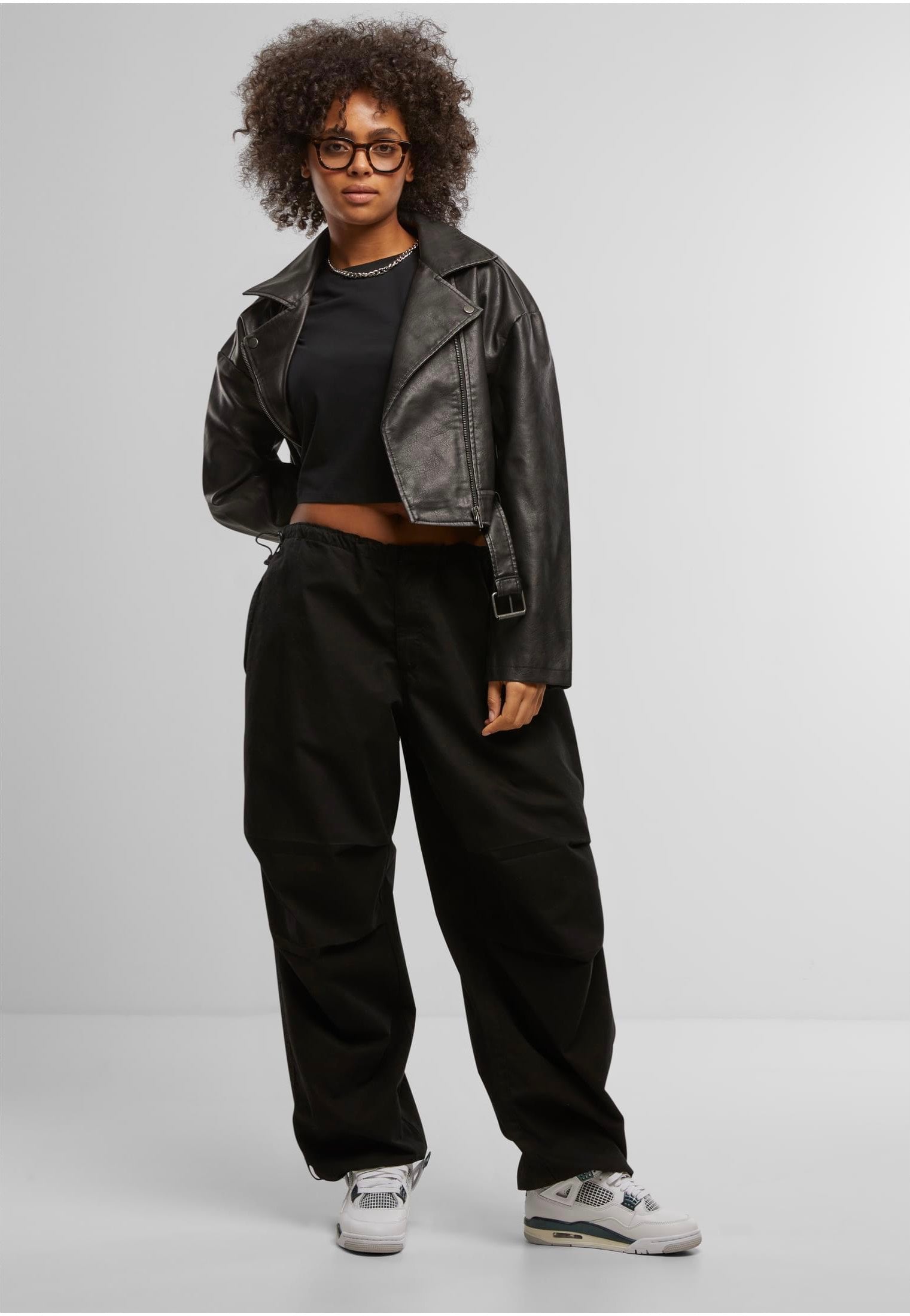 Urban Classics - Ladies Vintage Leather Black - Leather Jacket | Women-Image