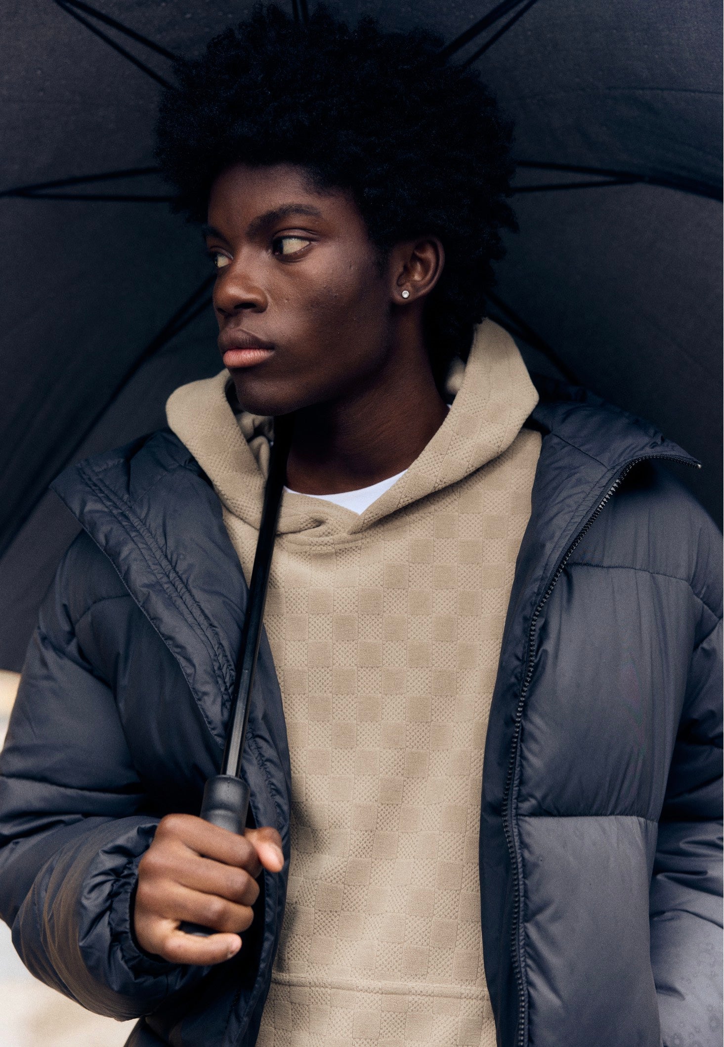 Urban Classics - Basic Puffer With Hood Black - Jacket | Men-Image
