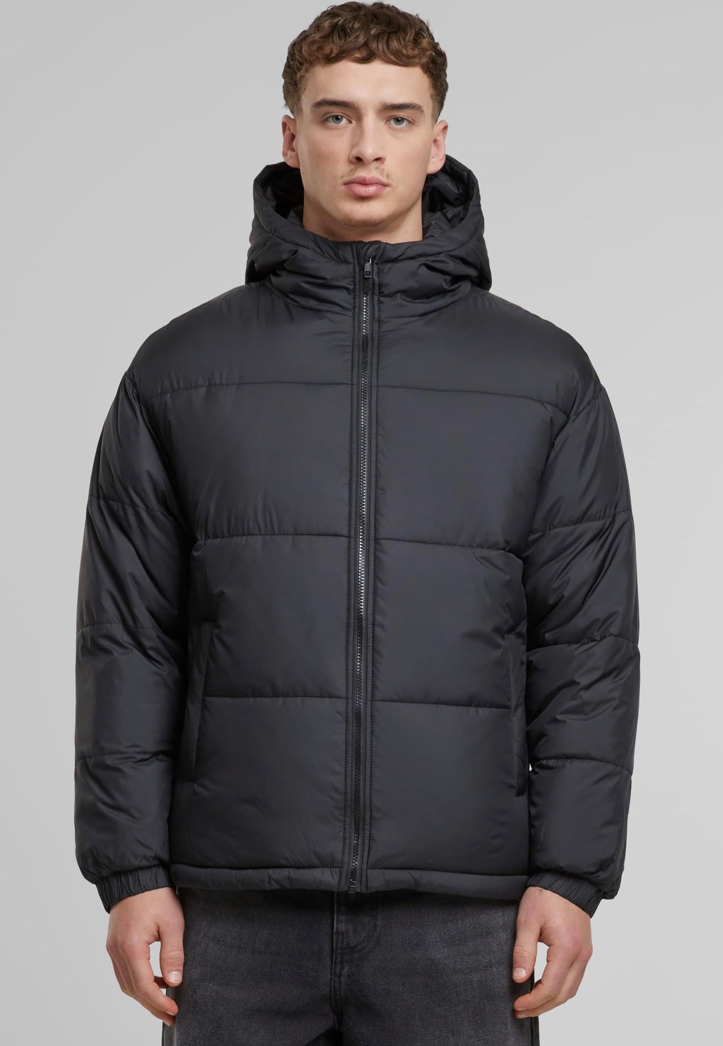 Urban Classics - Basic Puffer With Hood Black - Jacket | Men-Image