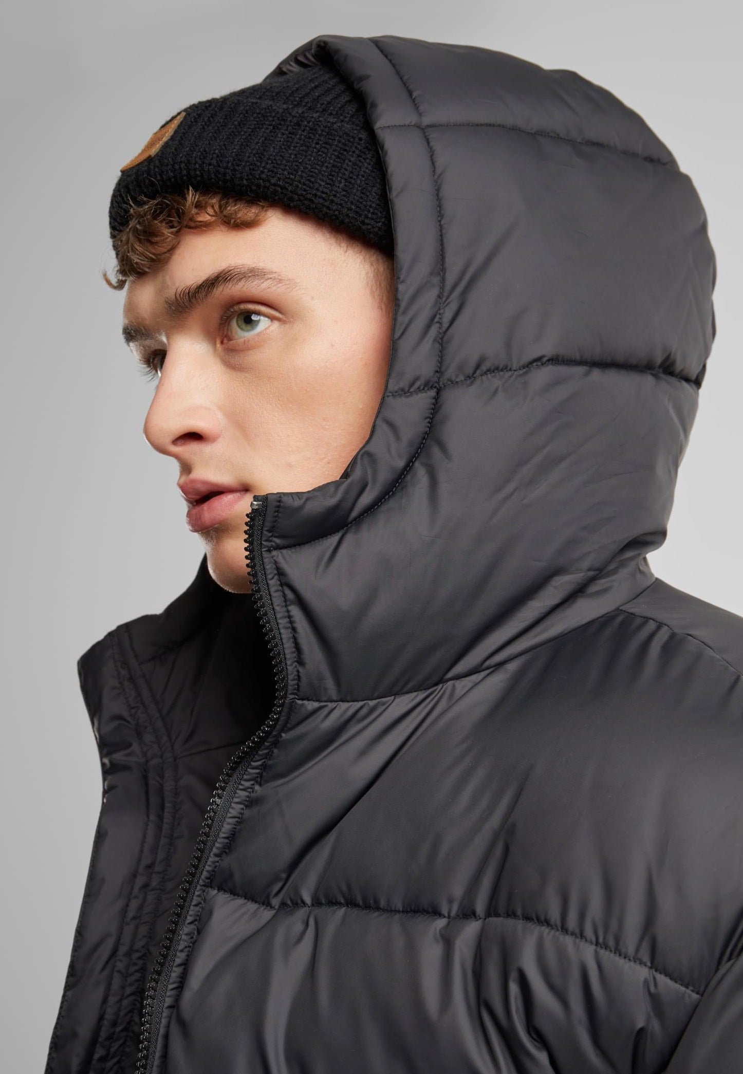 Urban Classics - Basic Puffer With Hood Black - Jacket | Men-Image
