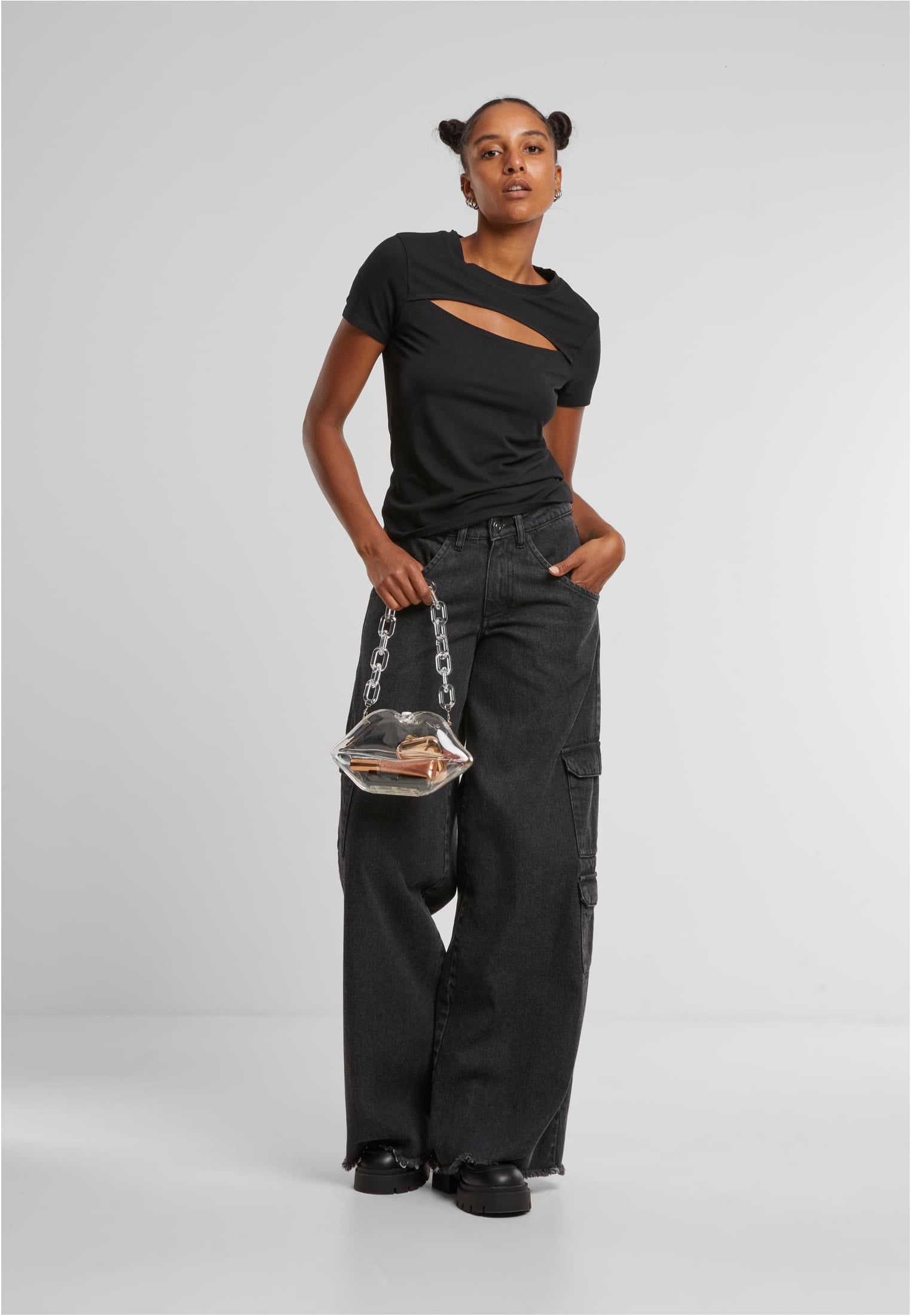 Urban Classics - Ladies Short Cut Out Black - T-Shirt | Women-Image