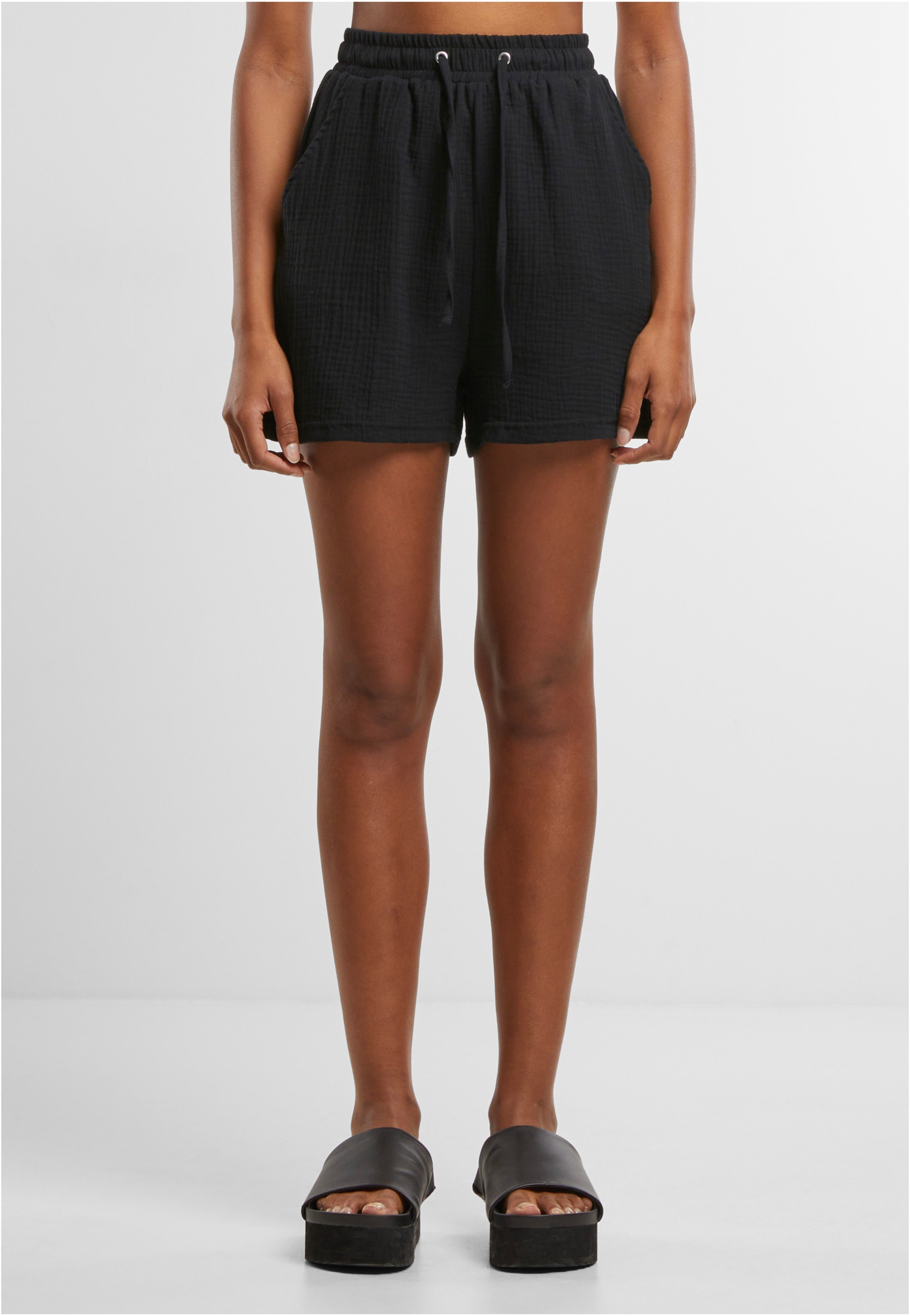 Urban Classics - Ladies Musselin Black - Shorts | Women-Image