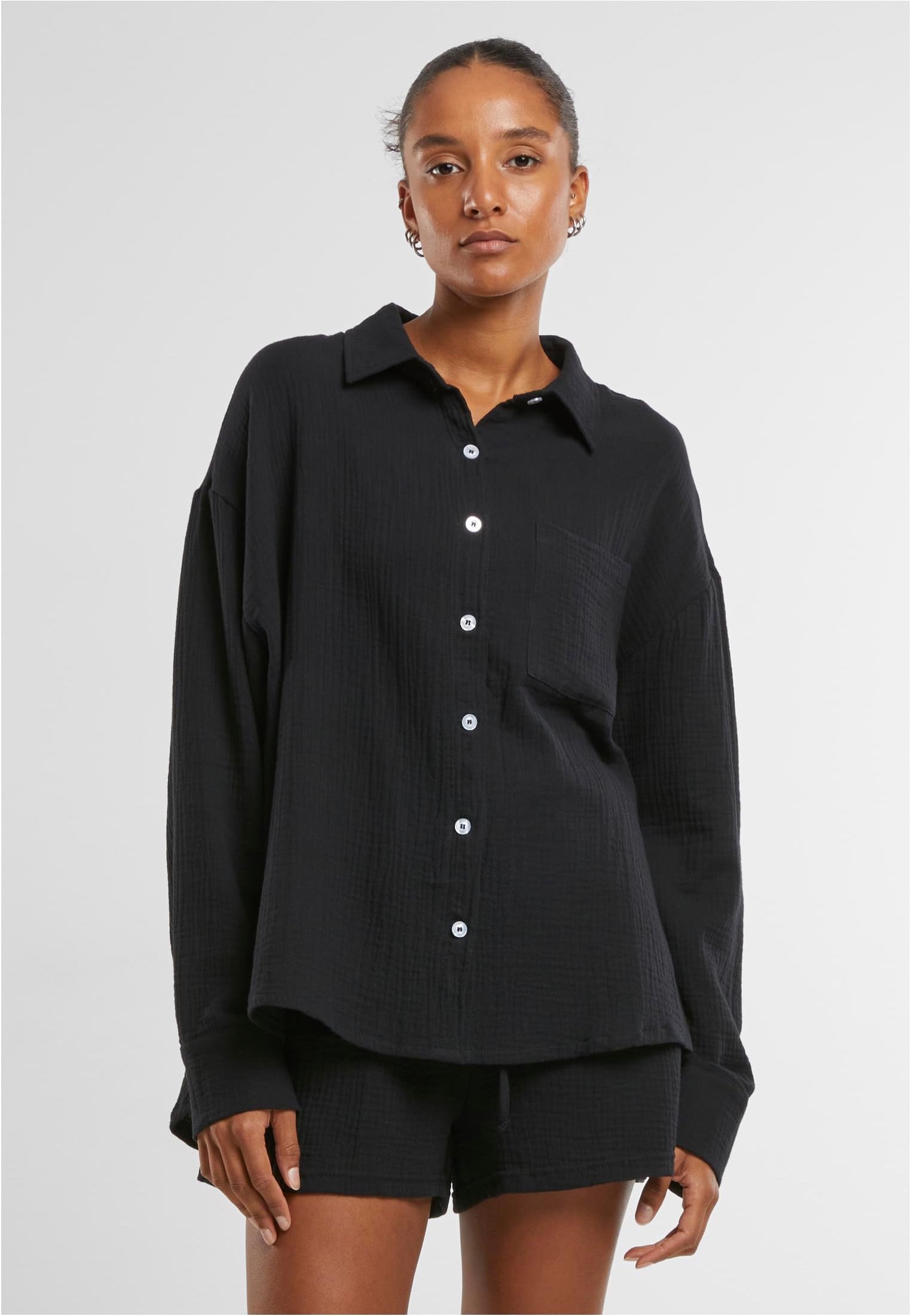 Urban Classics - Ladies Oversized Musselin Black - Blouse | Women-Image