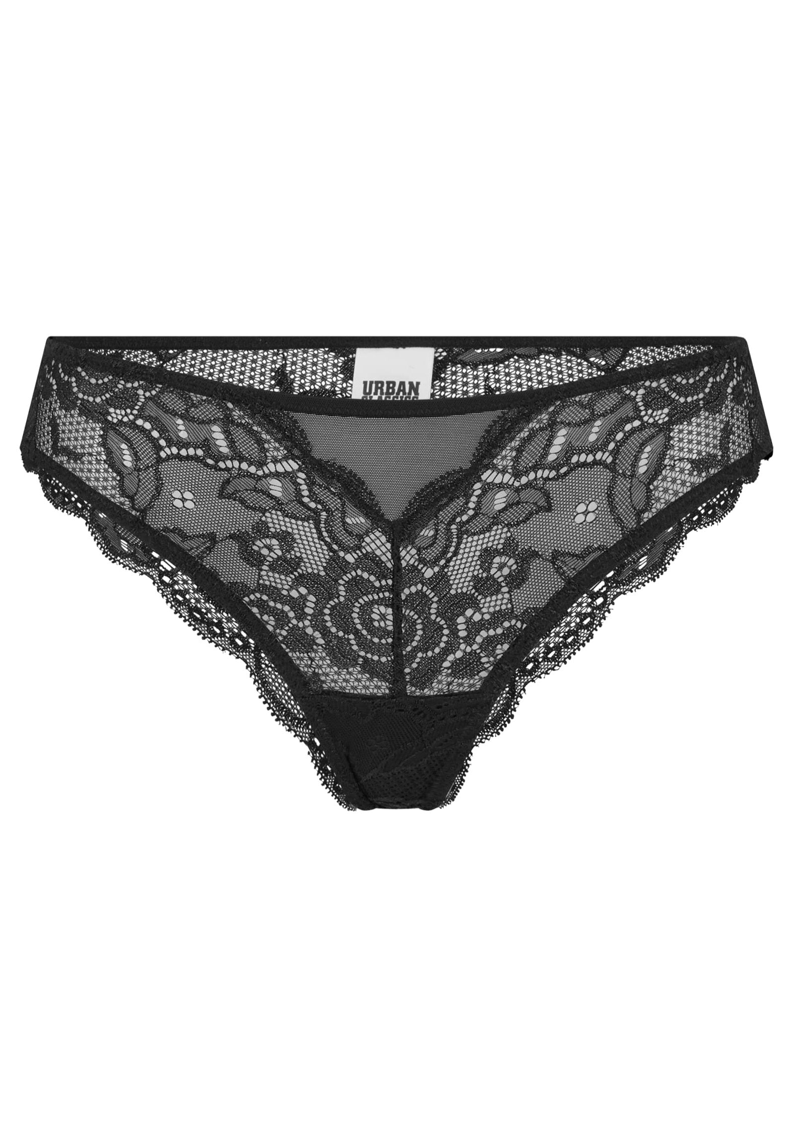 Urban Classics - Ladies Allover Lace Brazilian Pack Of 2 Black+Black - Panties | Women-Image