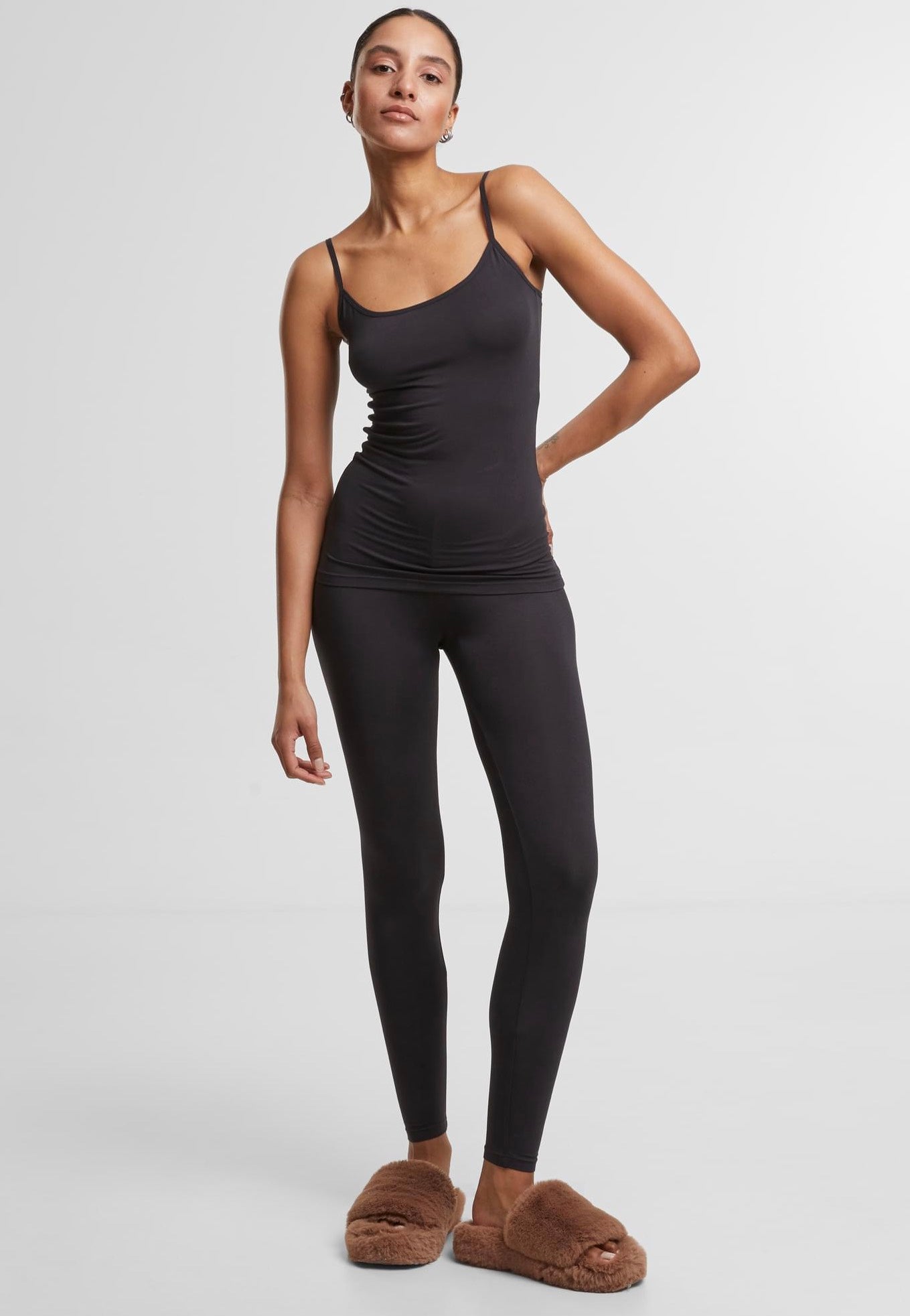 Urban Classics - Ladies Bamboo Pack Of 2 Black+Black - Leggings | Women-Image