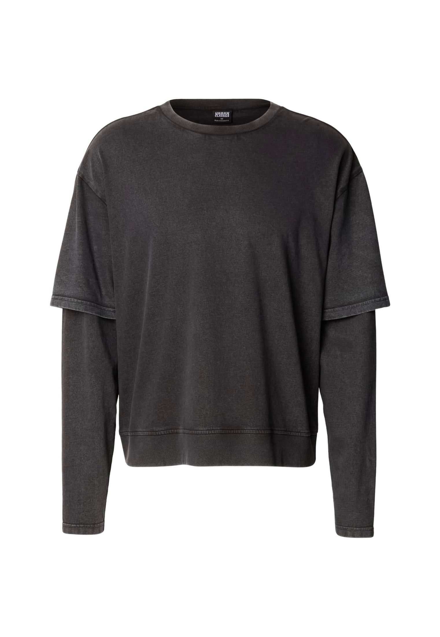 Urban Classics - Washed Double Layered Black - Longsleeve | Men-Image