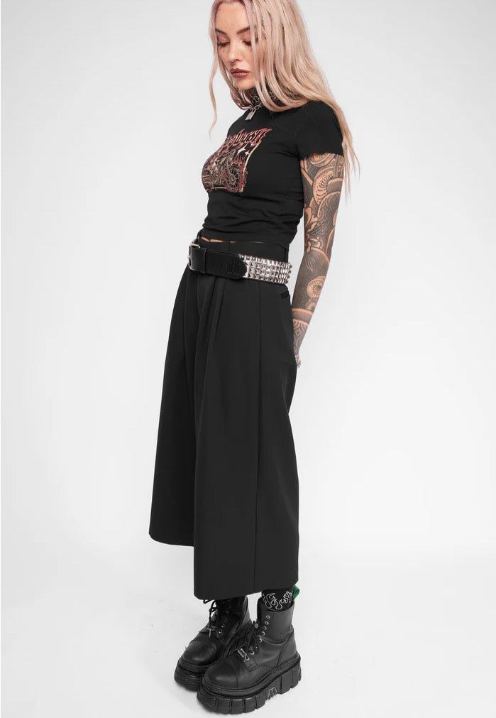 Mary Wyatt - Tegan Cropped Wide Leg Black - Pants | Women-Image