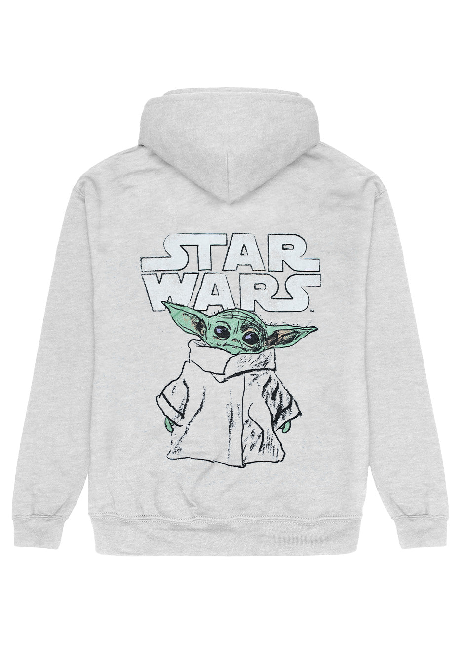 The Mandalorian - The Child Sketch Back Heather Grey - Hoodie | Neutral-Image