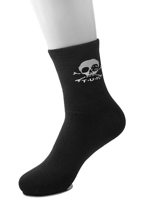 T.U.K. - Women Black/White Skull - Socks