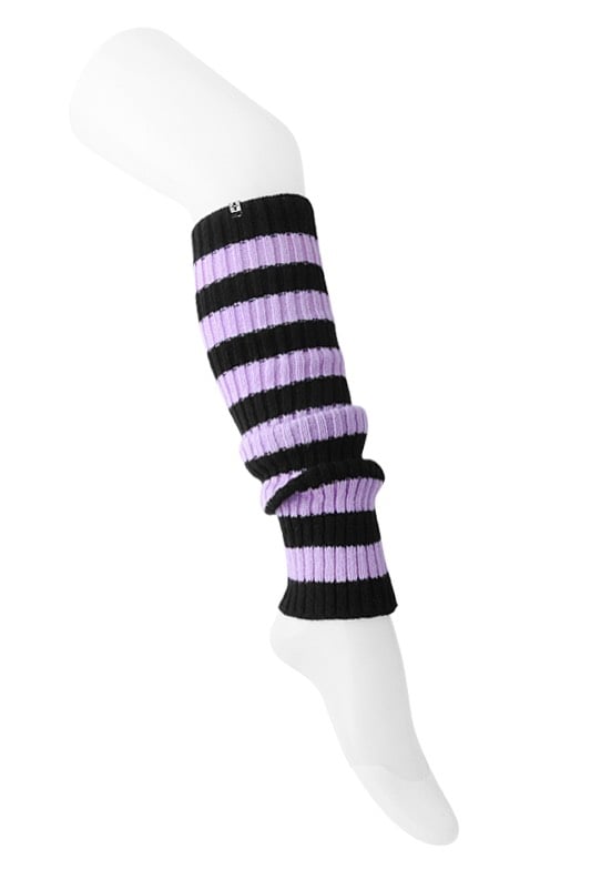 T.U.K. - Legging Purple Black Stripe Knit - Legwarmer
