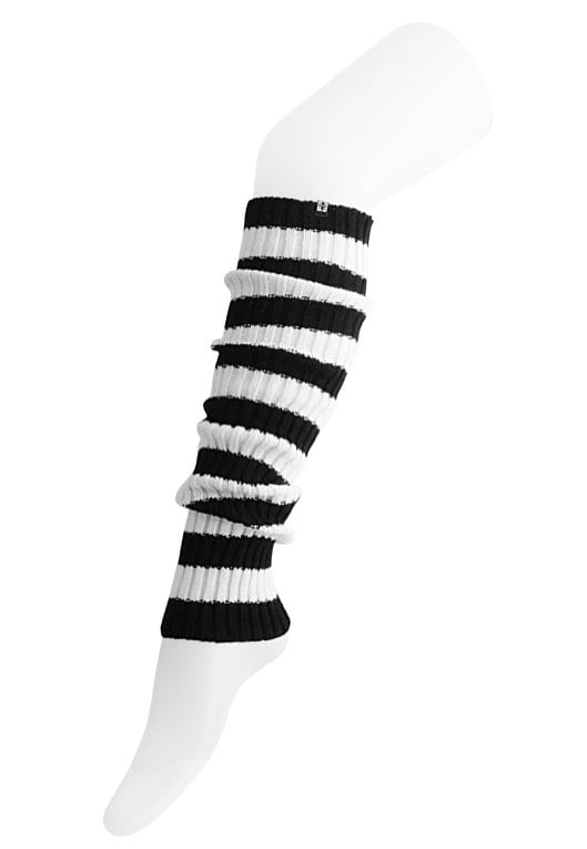 T.U.K. - Legging Black White Stripe Knit - Legwarmer