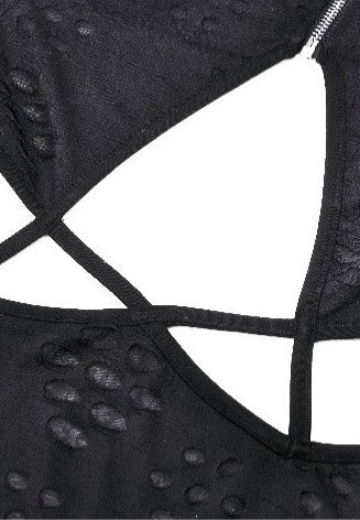 Dark In Love - Punk Back Cutout Star Shaped Distressed - Longsleeve | Women-Image