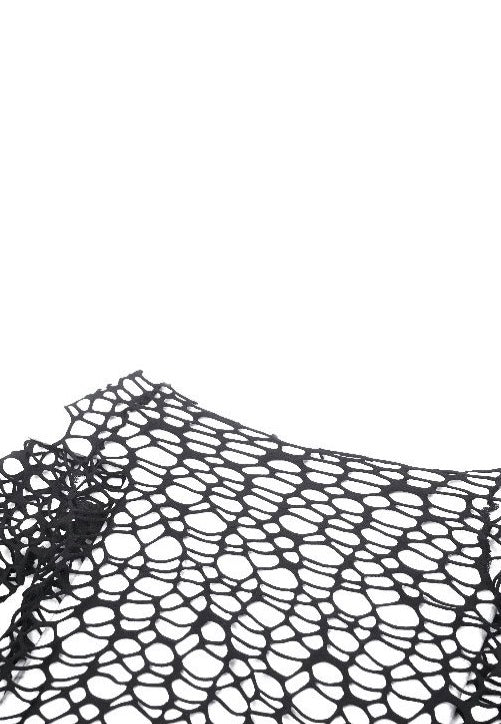 Dark In Love - Sexy Versatile Black Distressed Mesh - Top | Women-Image