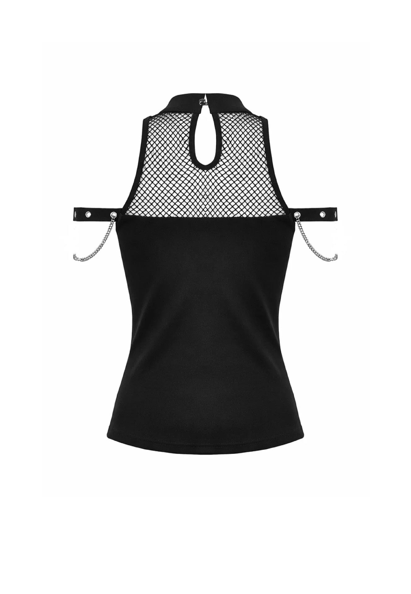 Dark In Love Dark Techwear Mesh Cut Out Cold Shoulder Top