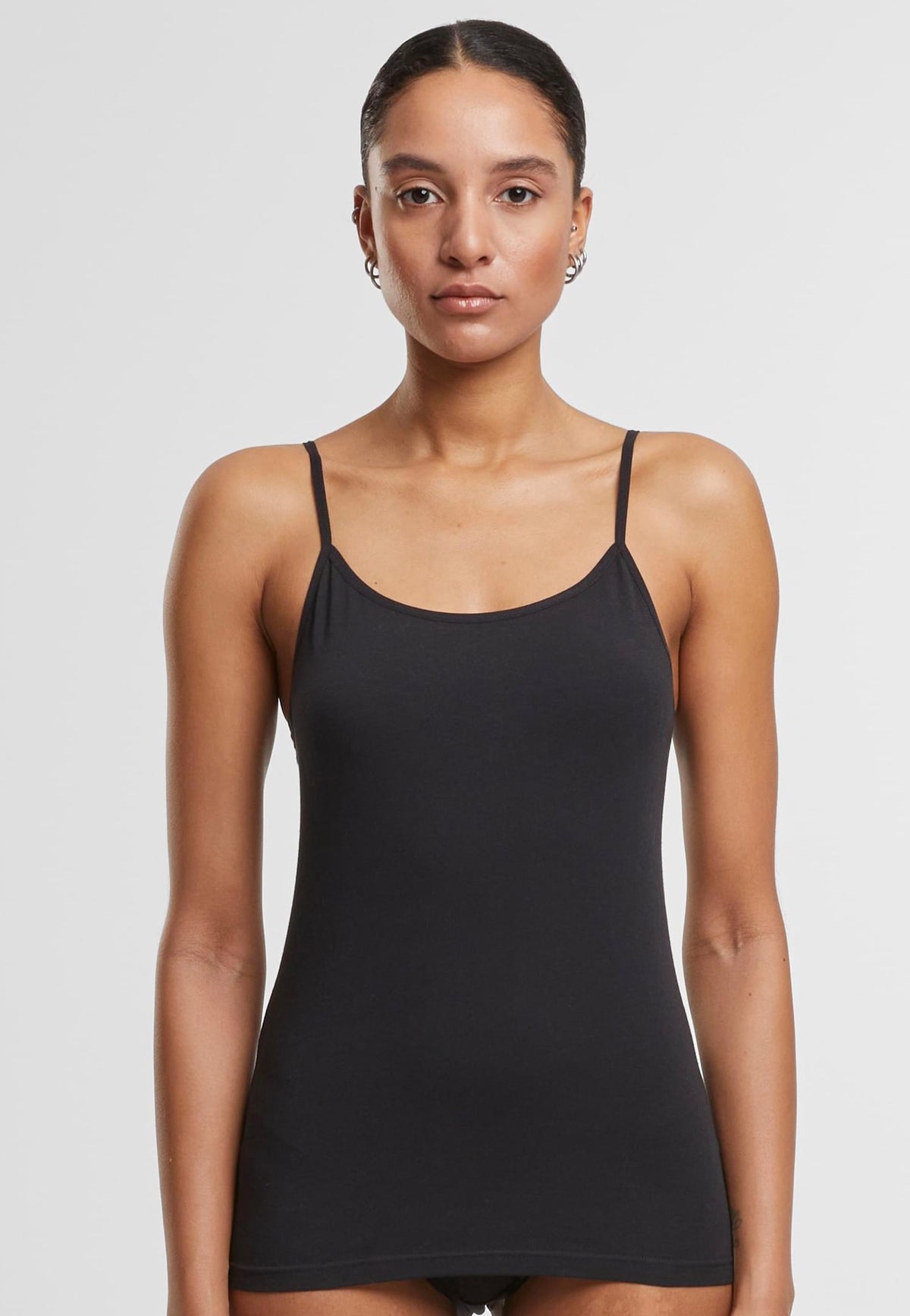 Urban Classics Ladies Basic Pack Of 2 Black+Black Tank