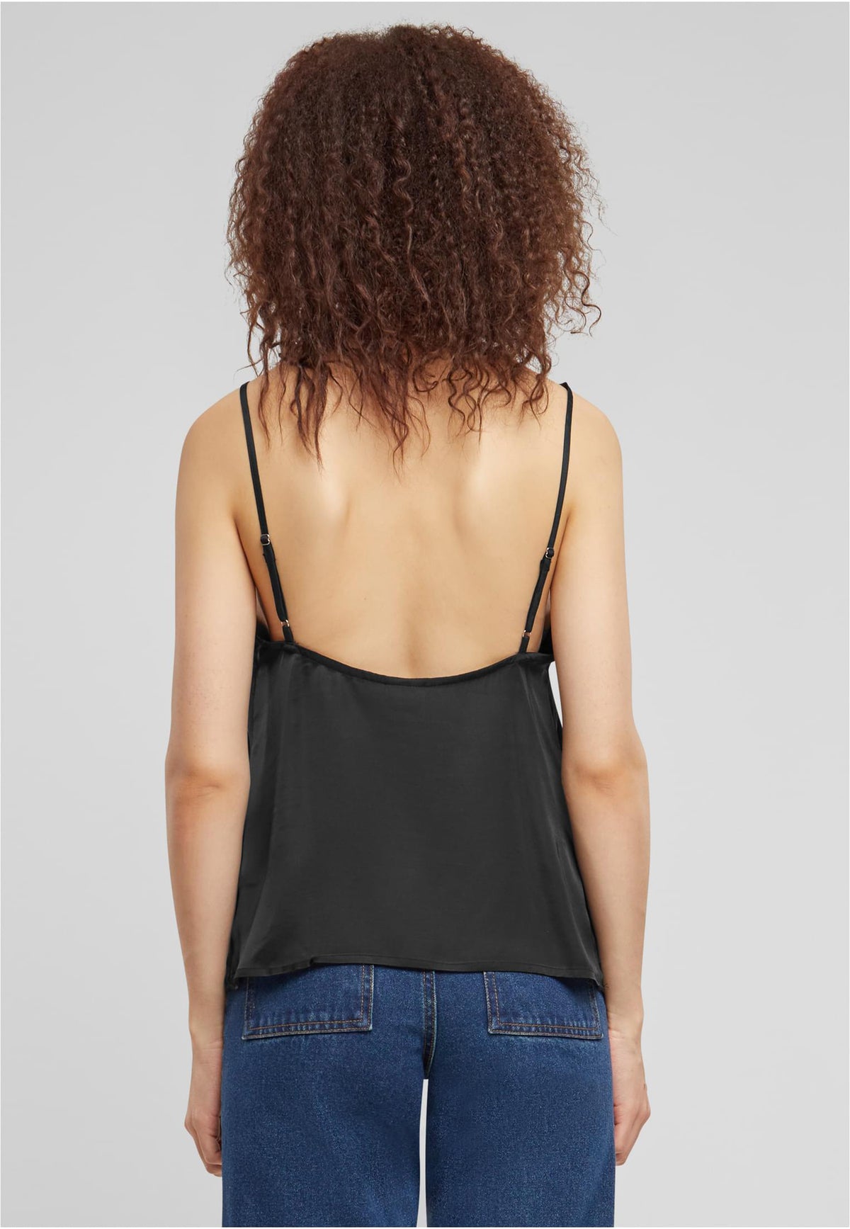 Urban Classics Ladies Viscose Satin Slip Black Top