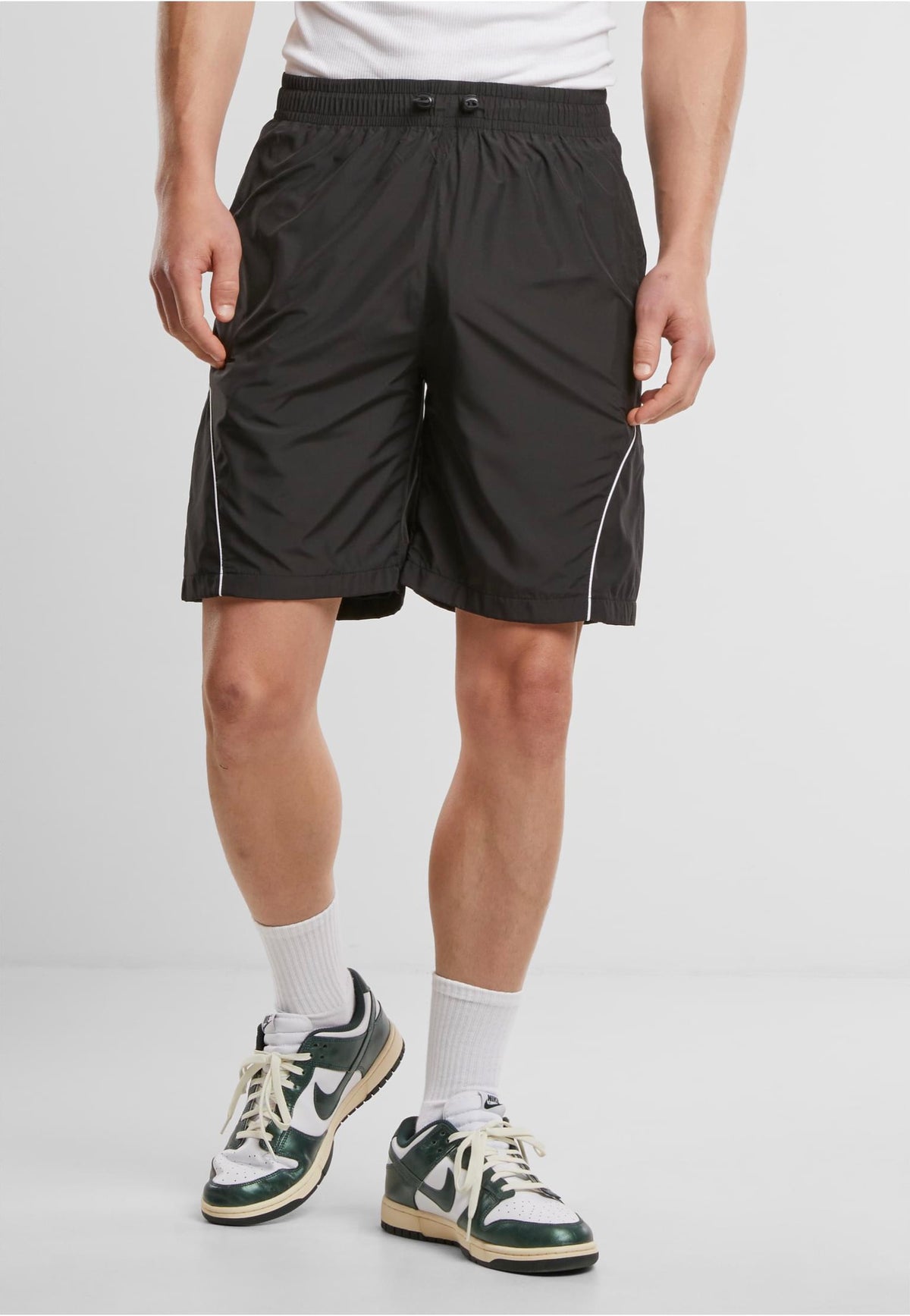Urban Classics Piped Panel Black Shorts