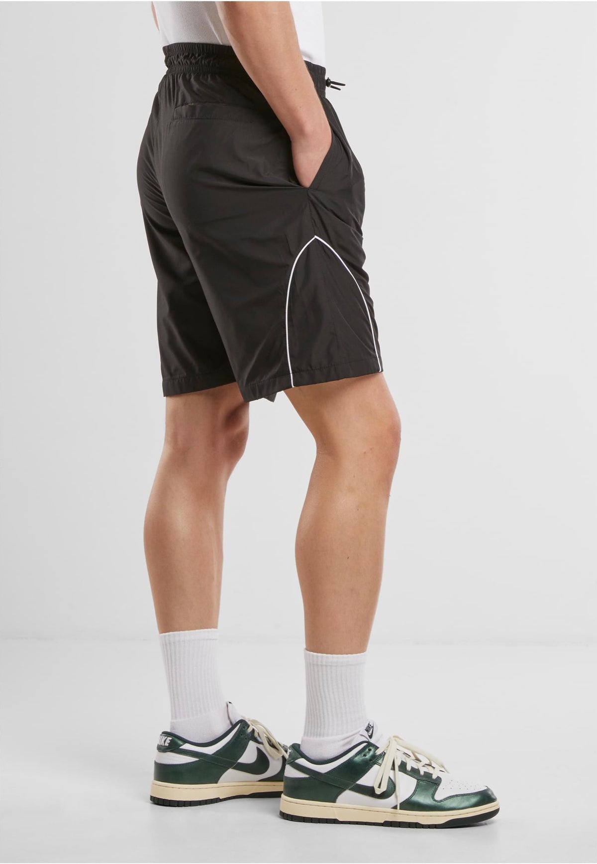Urban Classics Piped Panel Black Shorts