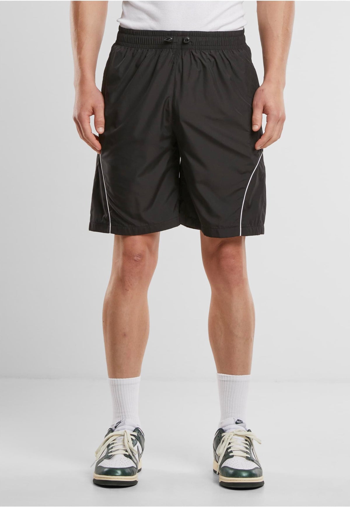 Urban Classics Piped Panel Black Shorts
