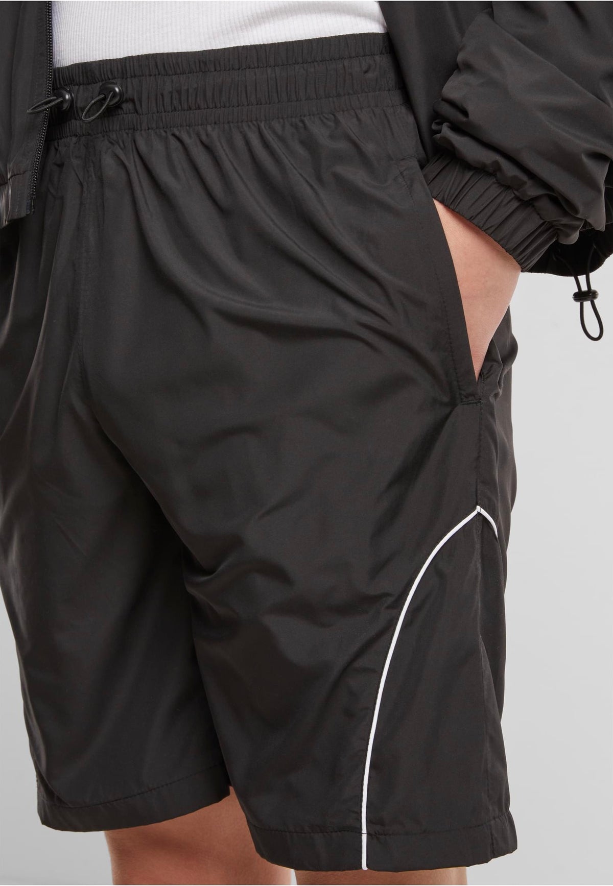 Urban Classics Piped Panel Black Shorts