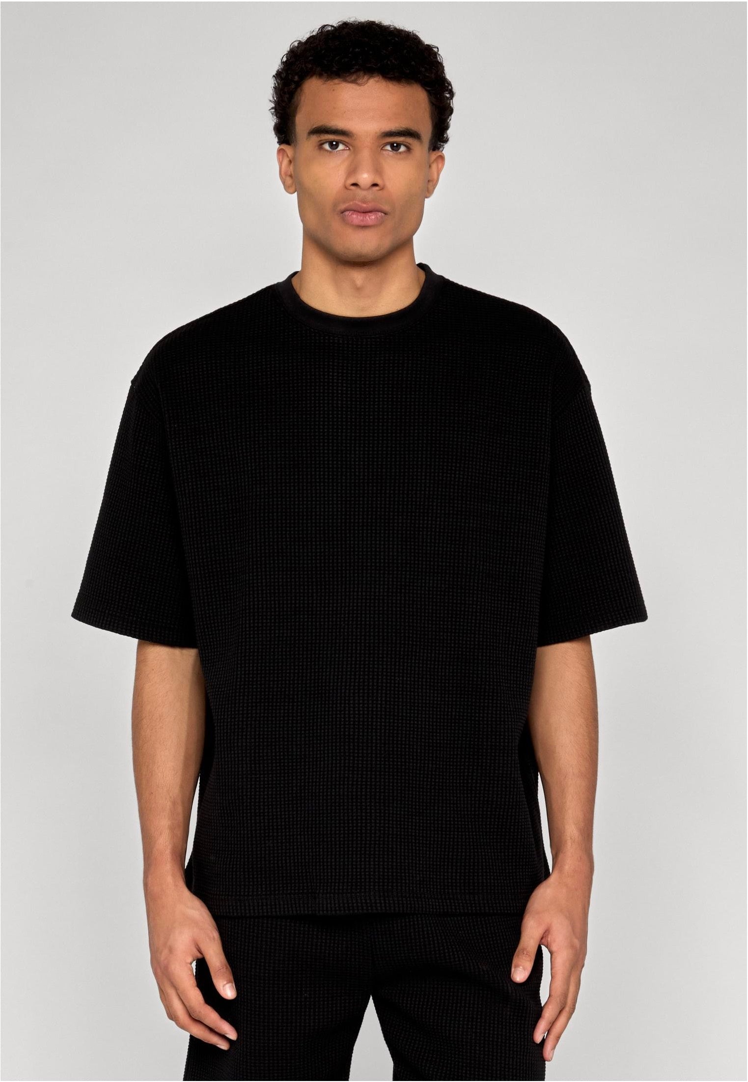 Urban Classics - Thermal Waffle Black - T-Shirt | Men-Image