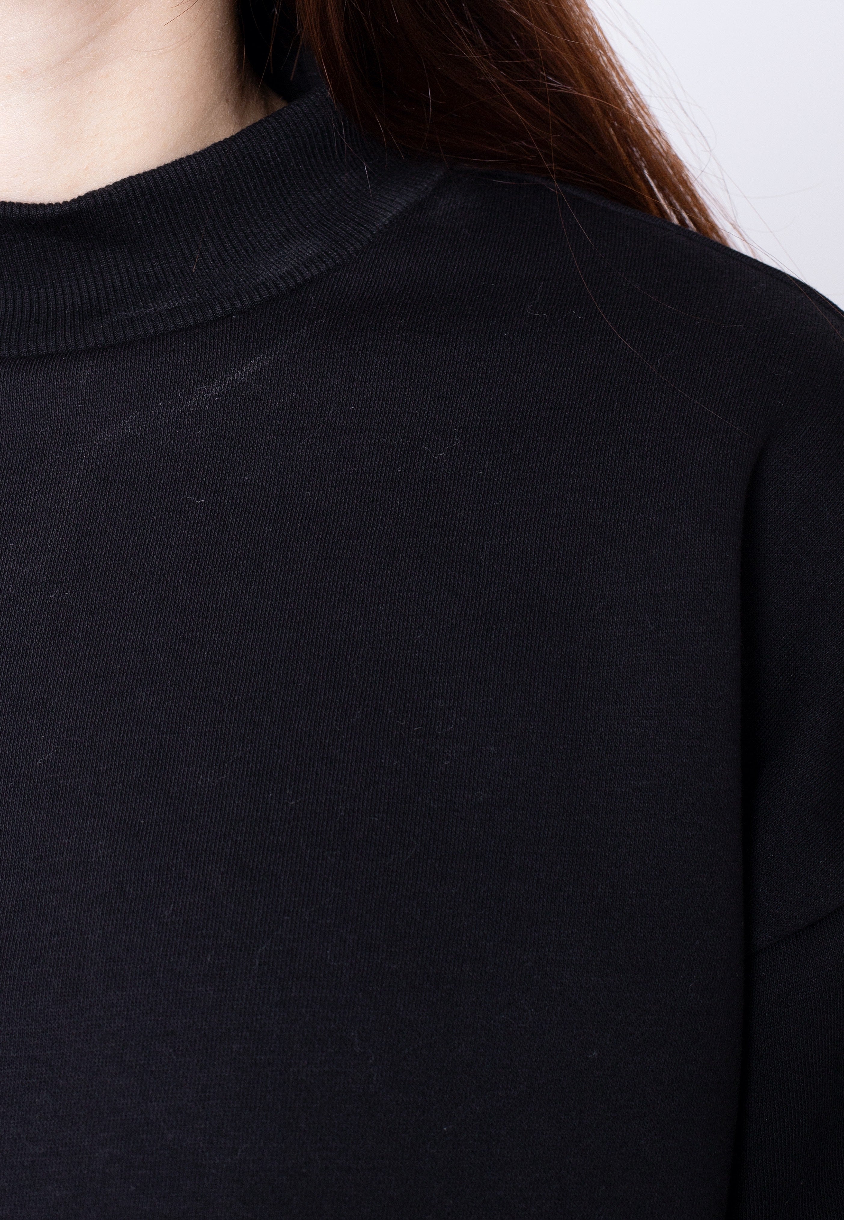 Urban Classics - Ladies Cropped Oversized Sweat High Neck Black - Sweater | Women-Image