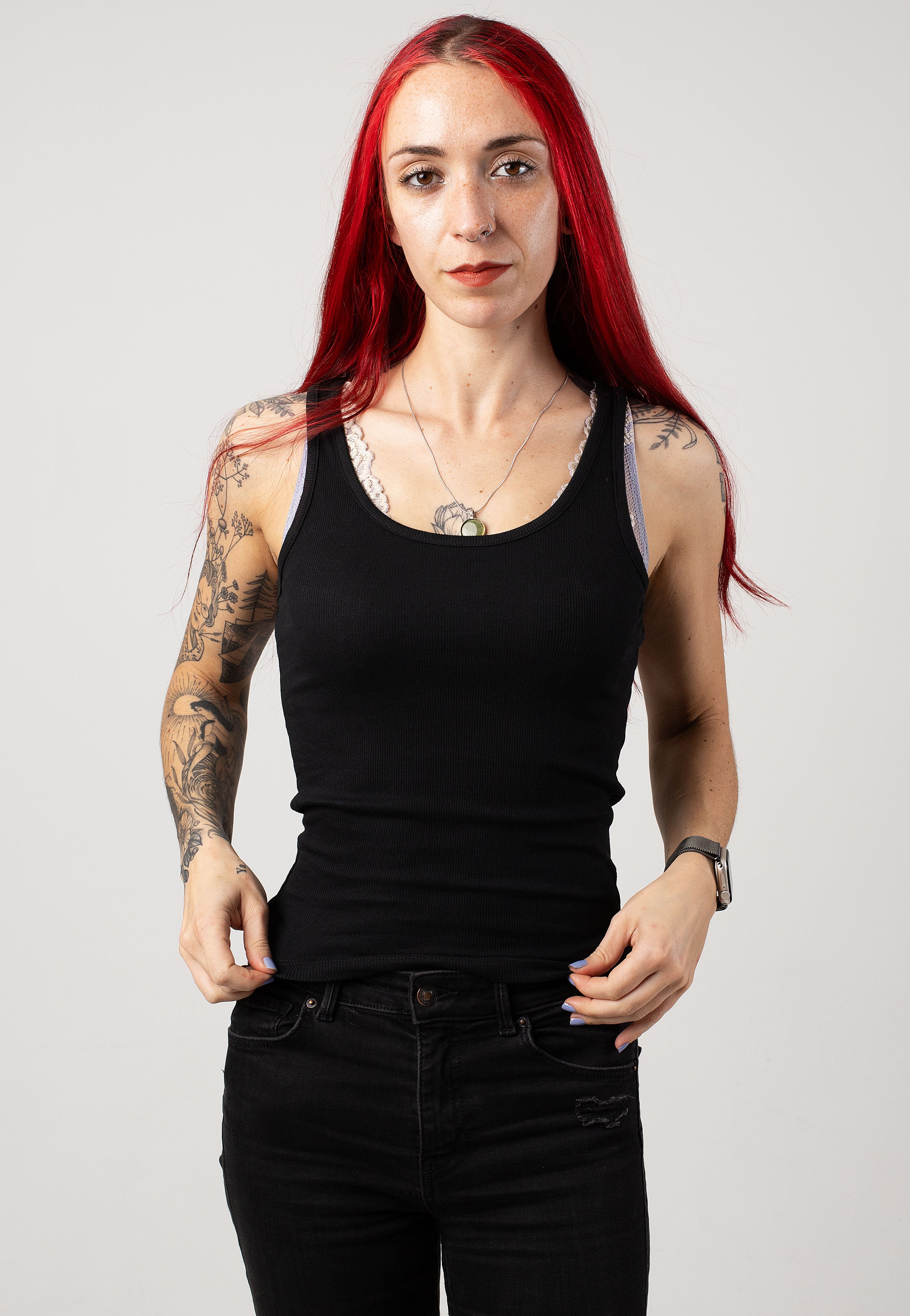 Urban Classics - Ladies Organic Basic Rib Pack Of 2 Black/Black - Tank | Women-Image