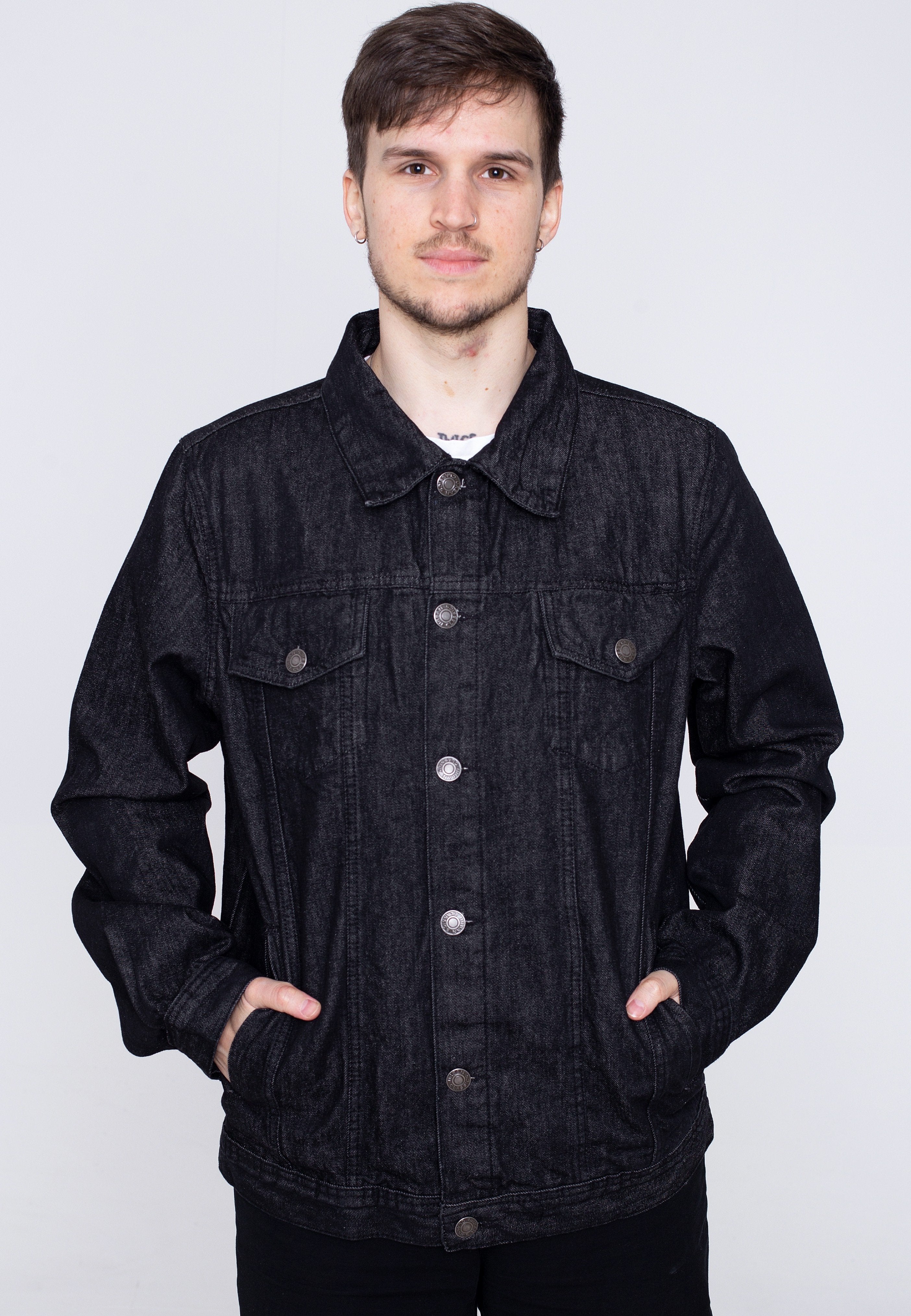 Urban Classics - Organic Basic Denim Black Washed - Jeans Jacket