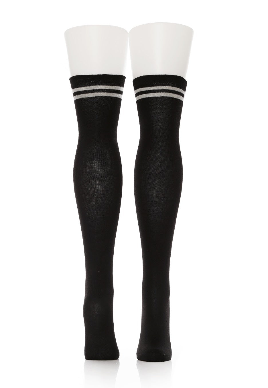 Urban Classics - Overknee 2-Pack Black/Black & Black/Grey - Socks | Women-Image
