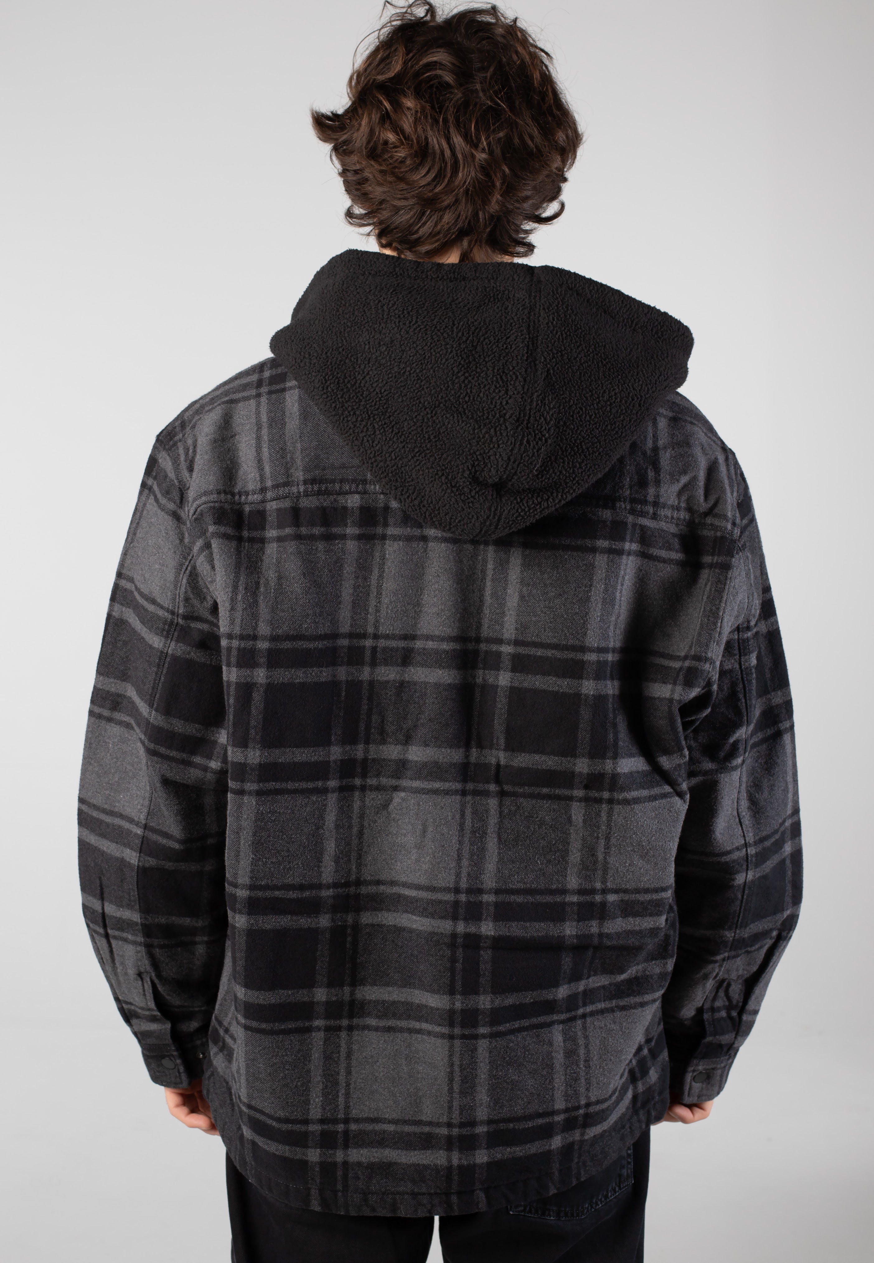 Vans - Piedmont Hooded Plaid Black/Asphalt Heather - Jacket | Men-Image