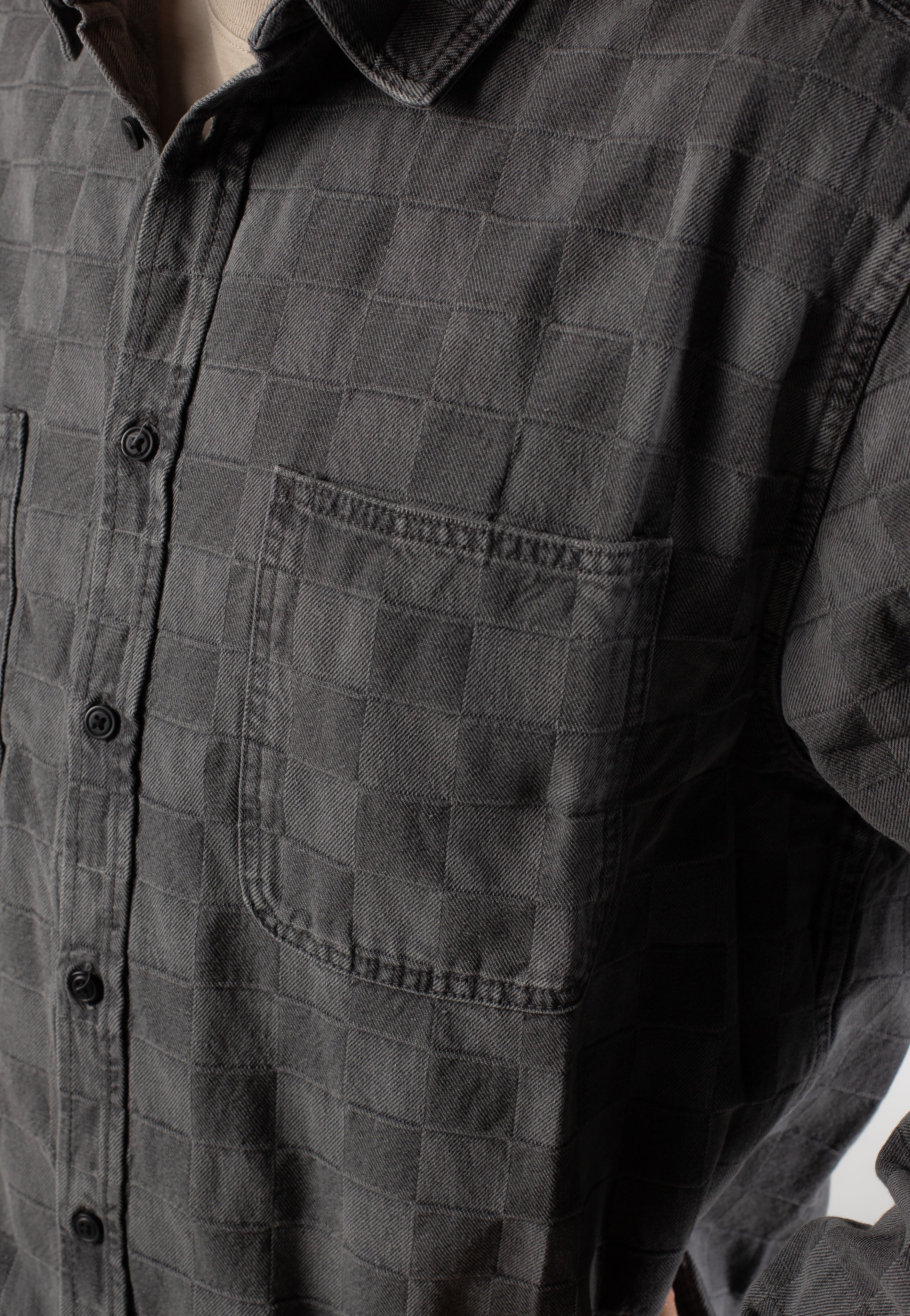 Vans - Hastings Checkerboard Denin Woven Faded Black - Shirt | Men-Image