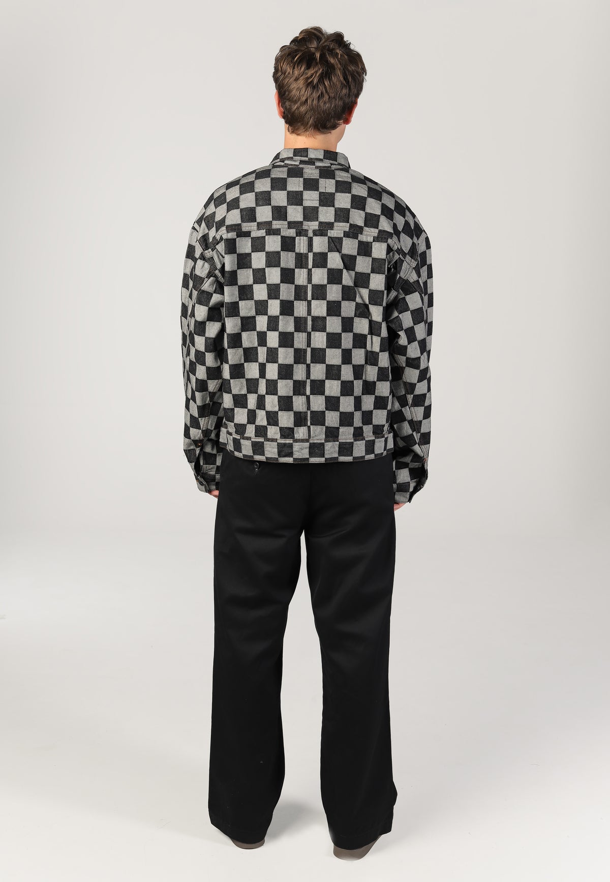 Vans Check-5 Checkerboard Denim Trucker Black Chaqueta vaquera