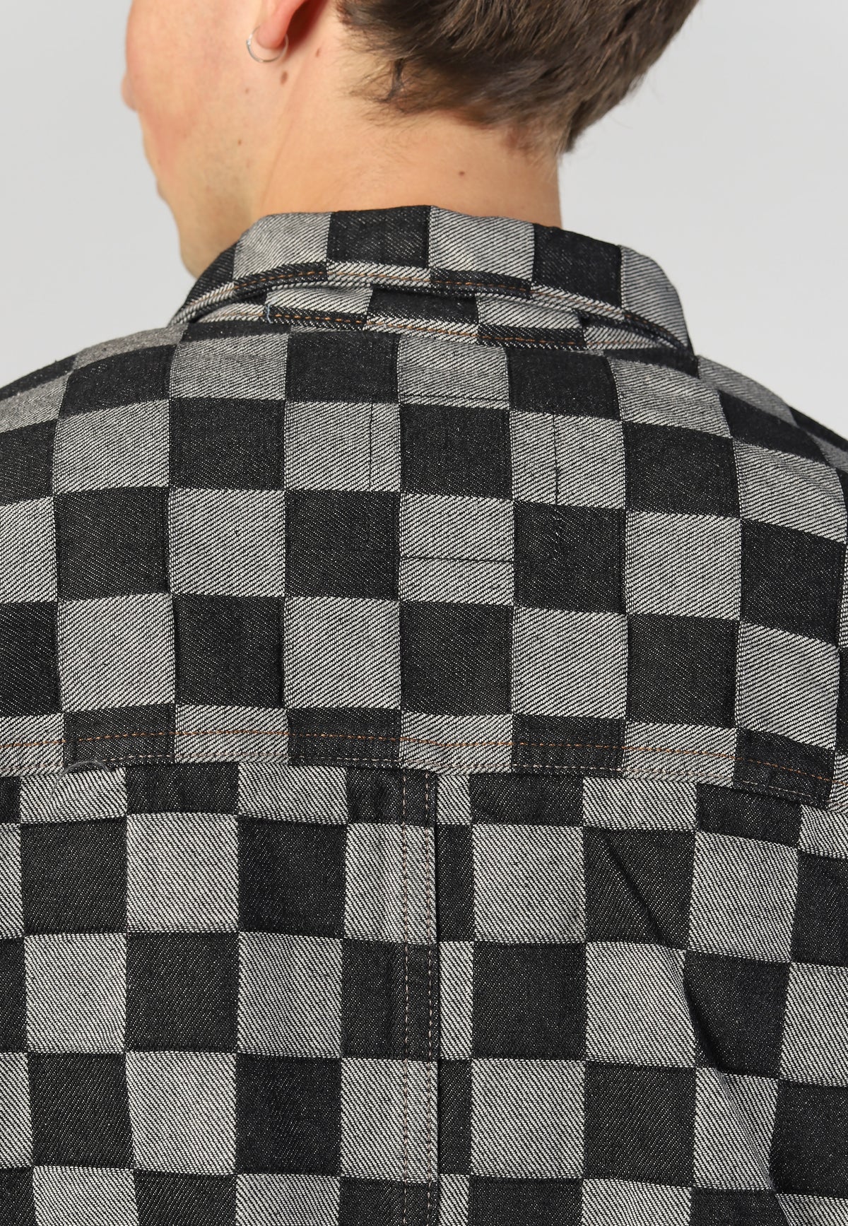 Vans Check-5 Checkerboard Denim Trucker Black Chaqueta vaquera