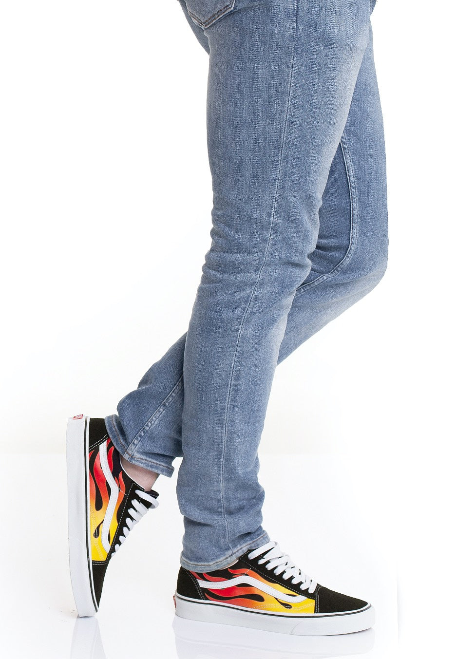 Vans - Old Skool (Flame) Black/Black/True White - Shoes | Neutral-Image